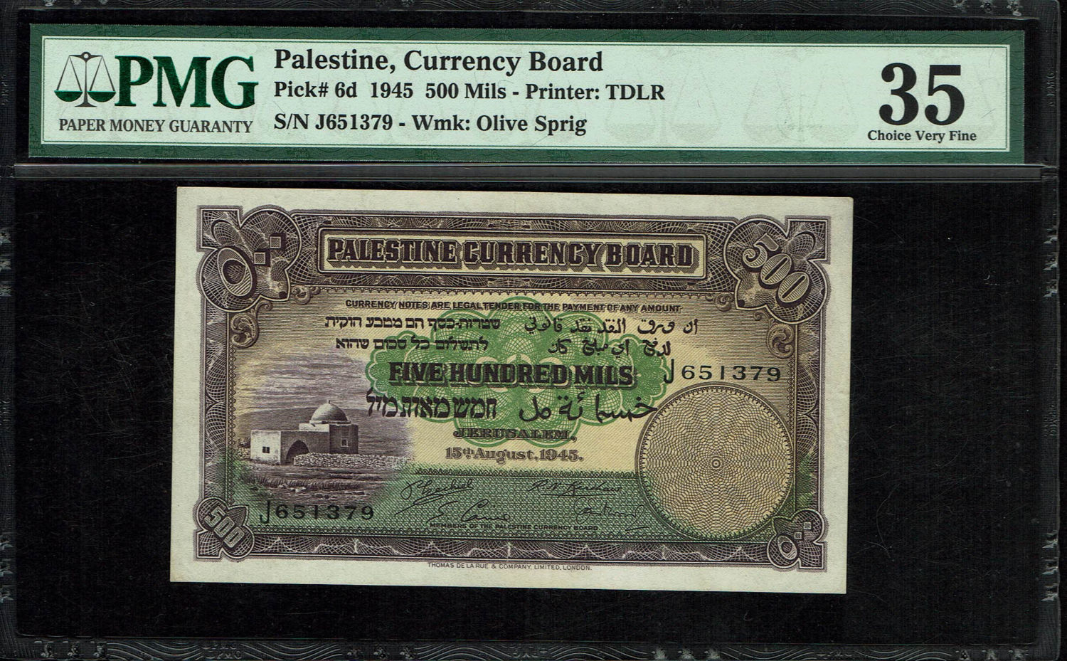 Palestine - 500 mils 1945 - PMG 35 - Prefix J
The most beautiful banknote we have seen from this ... - 1 0