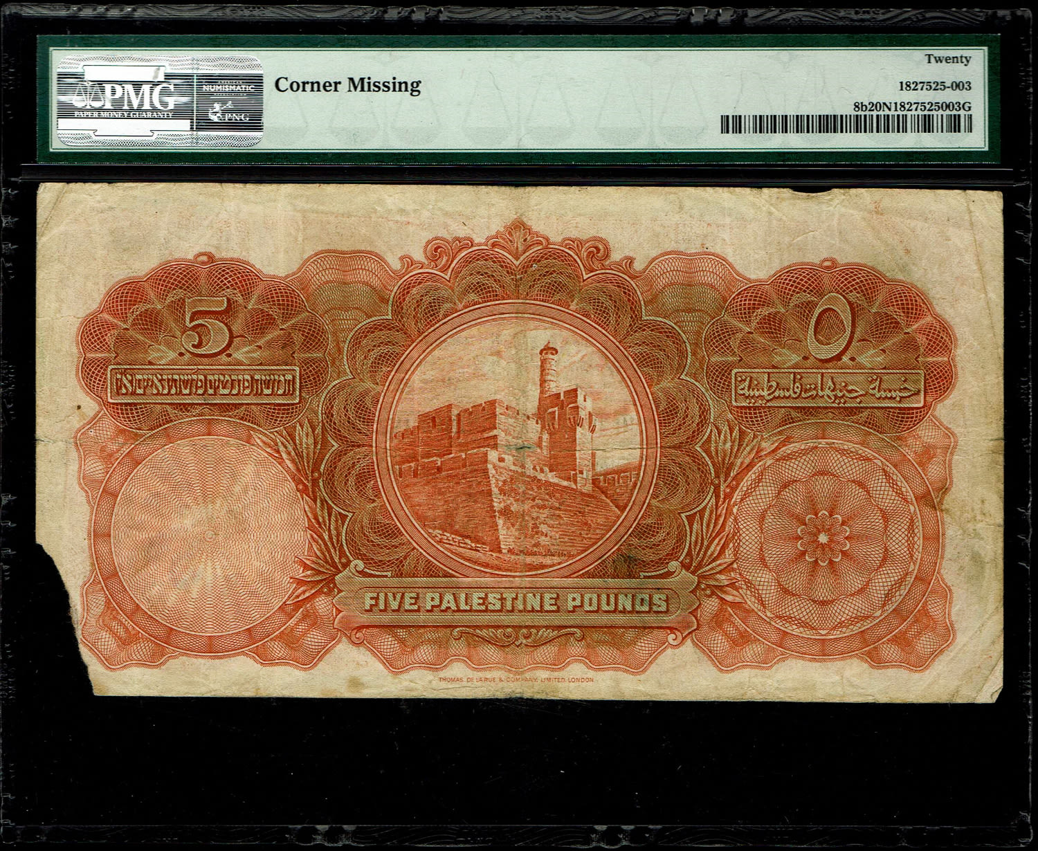 Palestine - 5 Pounds 1929 - PMG 20 NET - Prefix A
Banknote from 1929, a very difficult year to ... - 1 1