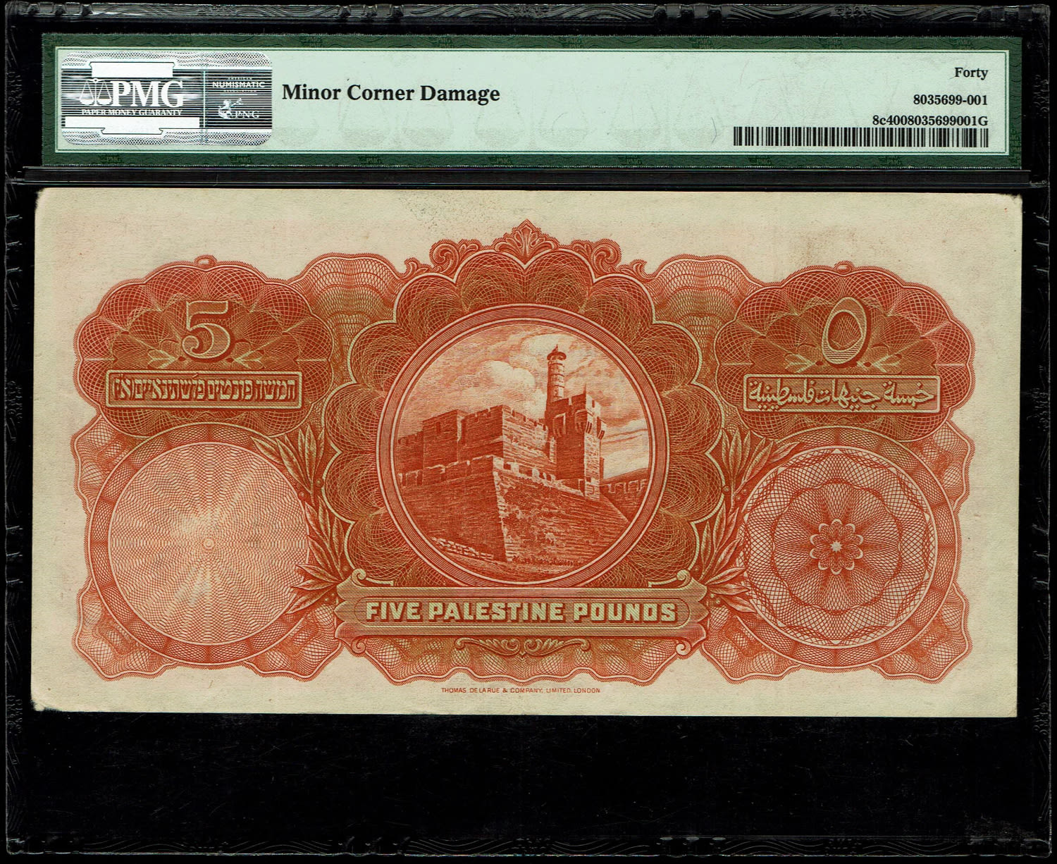 Palestine - 5 pounds 1939 - PMG 40 - Prefix C
In 1917, the British conquered Israel from the ... - 1 1