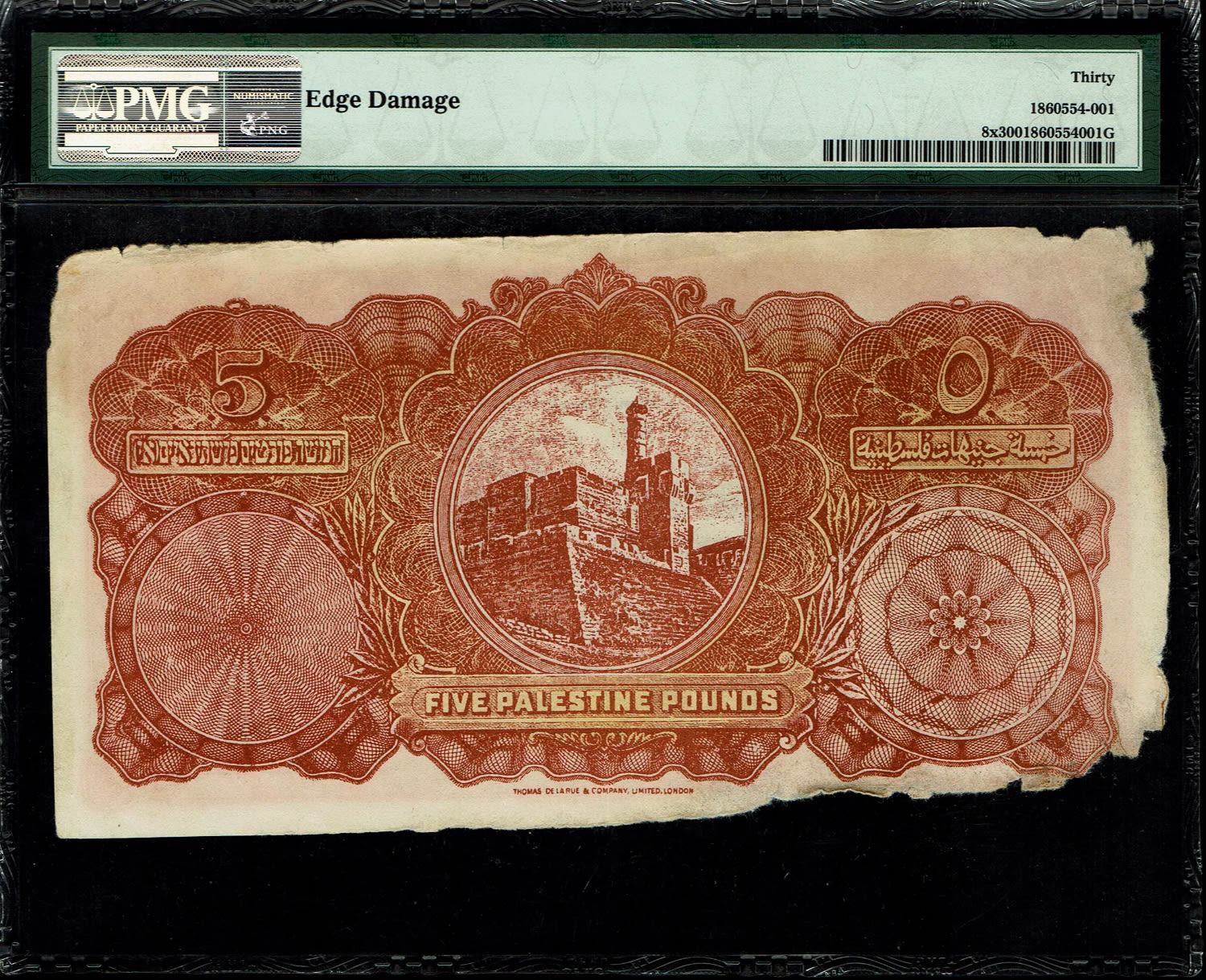 Palestine - 5 Pounds 1939 - Counterfeit - PMG 30 - Without Prefix
There is only one banknote ... - 1 1