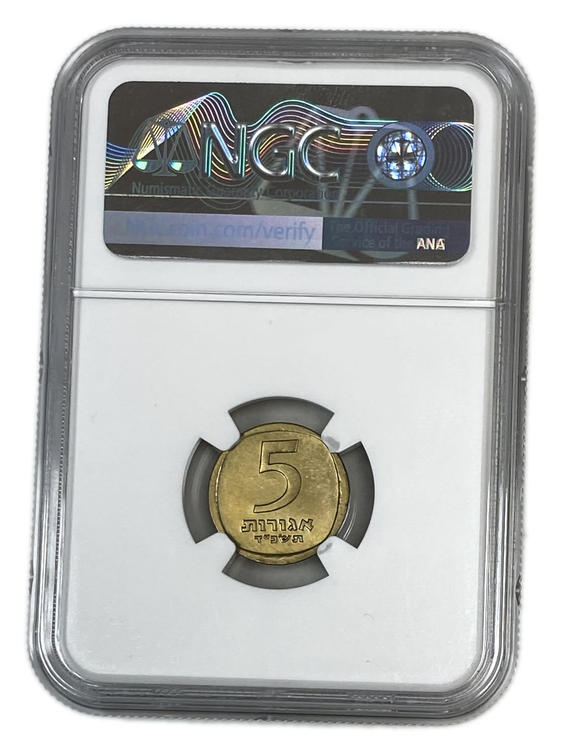 Israel - 5 agorot 1964 - NGC UNC DETAILS
A coin from 1964 with the lowest issue amount of the same ... - 1 3