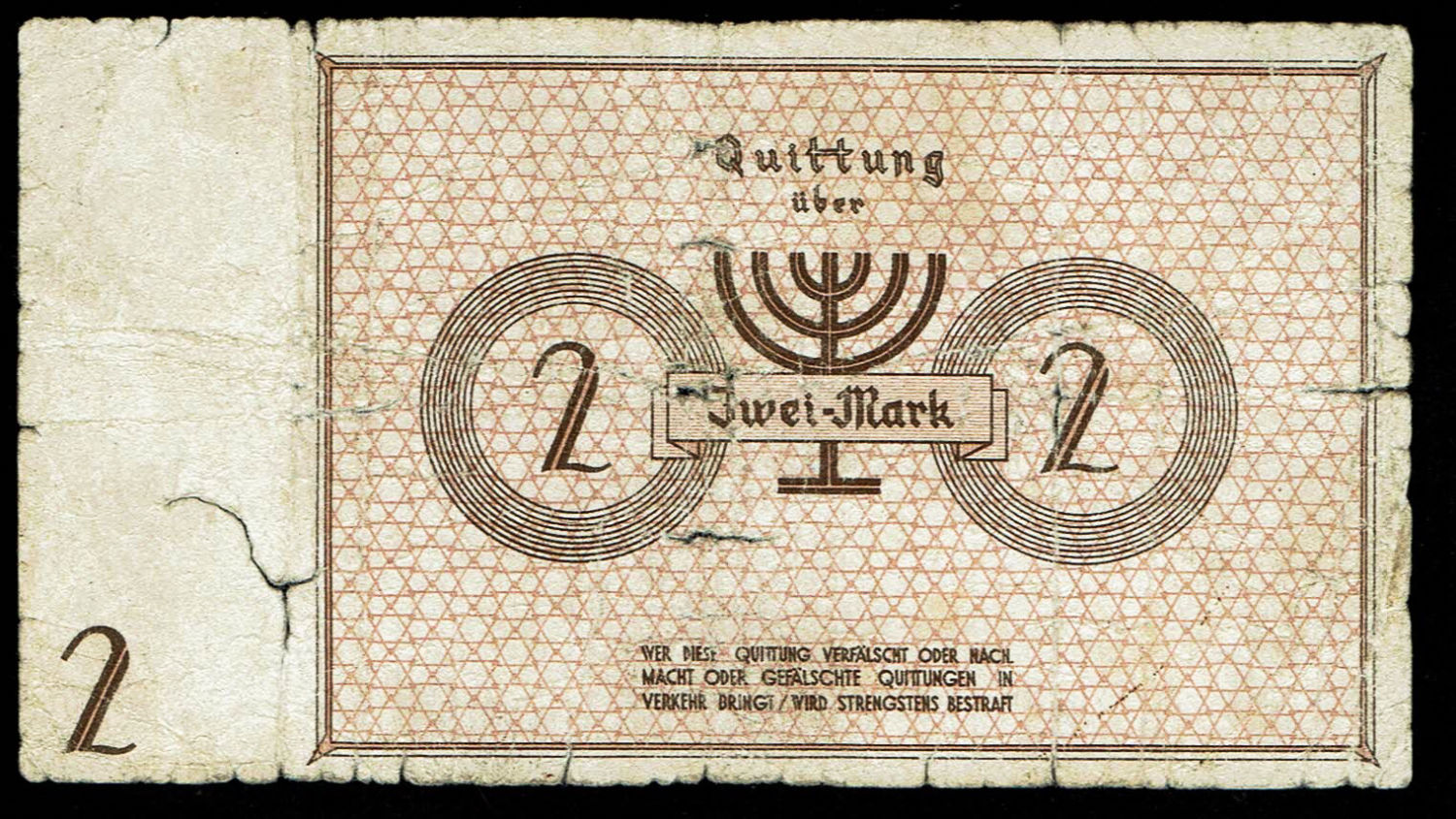 Holocaust concentration camps money - Poland - 2 mark 1940 - ghetto Lodz - VG-F
Banknote of 2 mark ... - 1 1