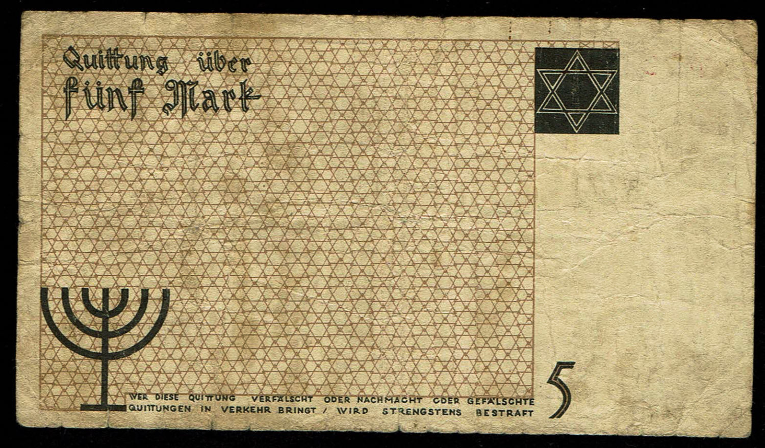 Holocaust concentration camps money - Poland - 5 mark 1940 - ghetto Lodz - VF
Banknote of 5 mark ... - 1 1
