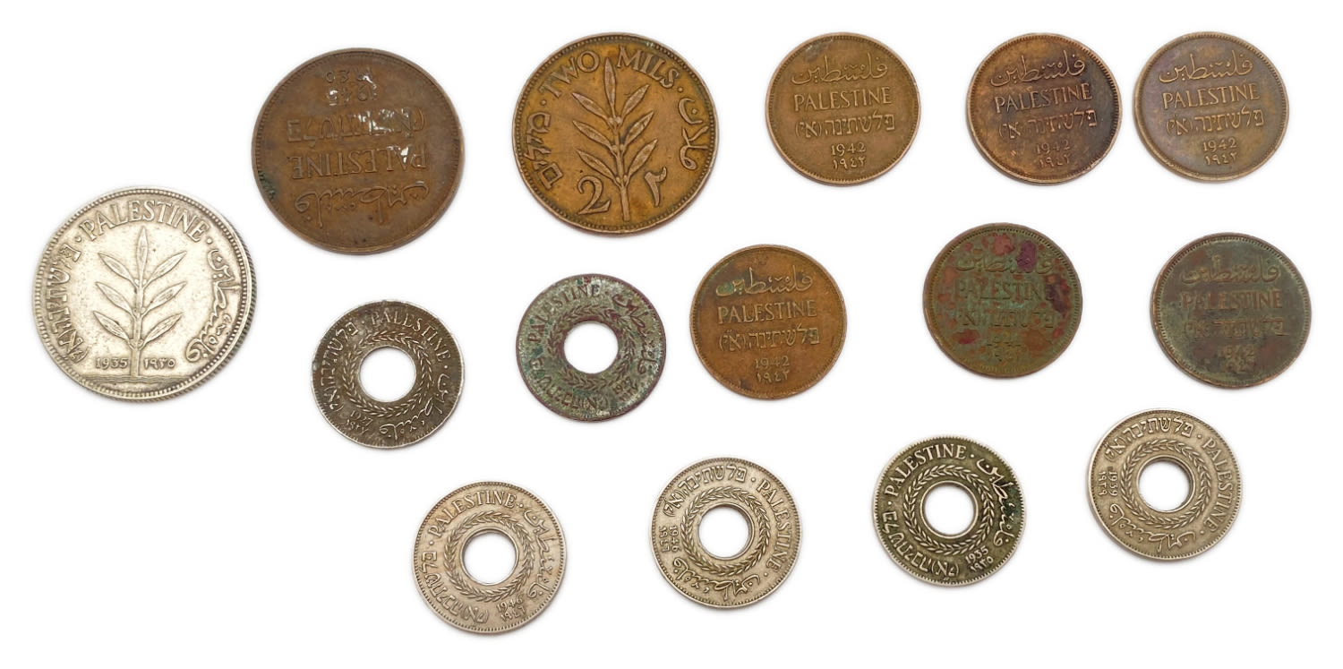 Palestine - Lot of 15 coins 1, 2, 5 and 100 mil - Different years - F-VF
Mil, was the Hebrew name ... - 1 0