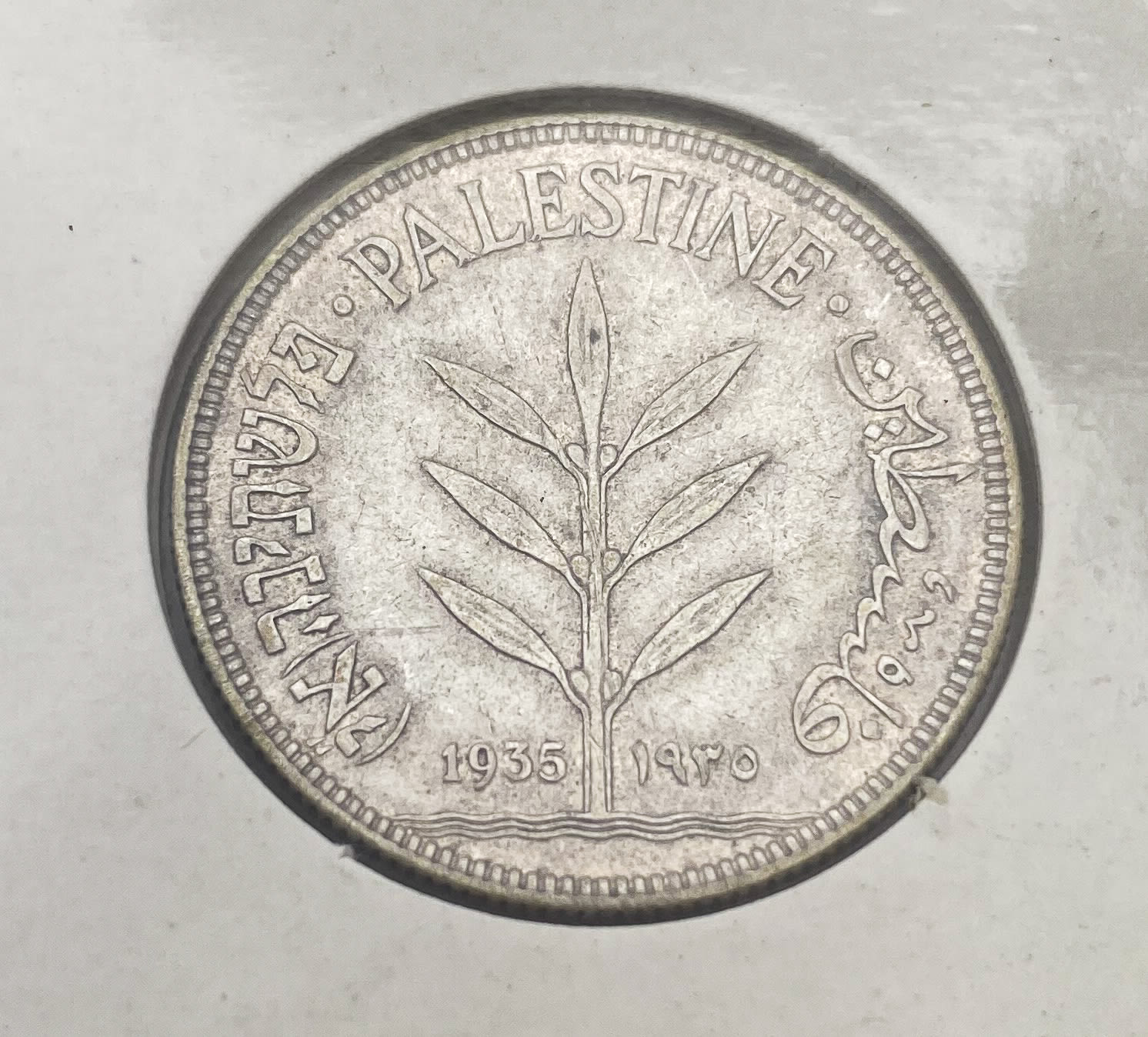 Palestine - 100 mil 1927, 1935, 1939, 1940, 1942 - are at pages and special storage cartoon for coins - F-VF ... - 1 2