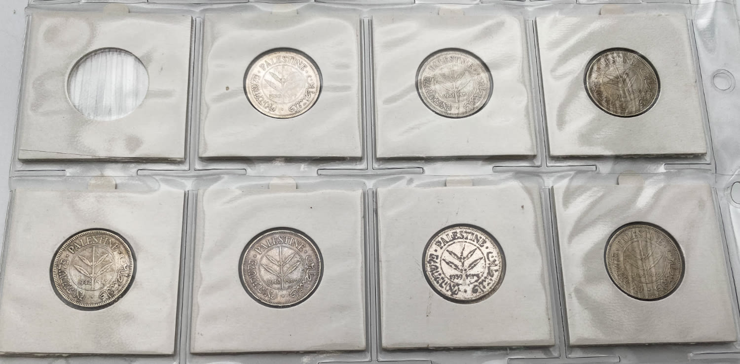 Palestine - 8 Coins of 50 mil 1927, 1931, 1933, 1935, 1949, 1940, 1942 - are at pages and special storage ... - 1 2