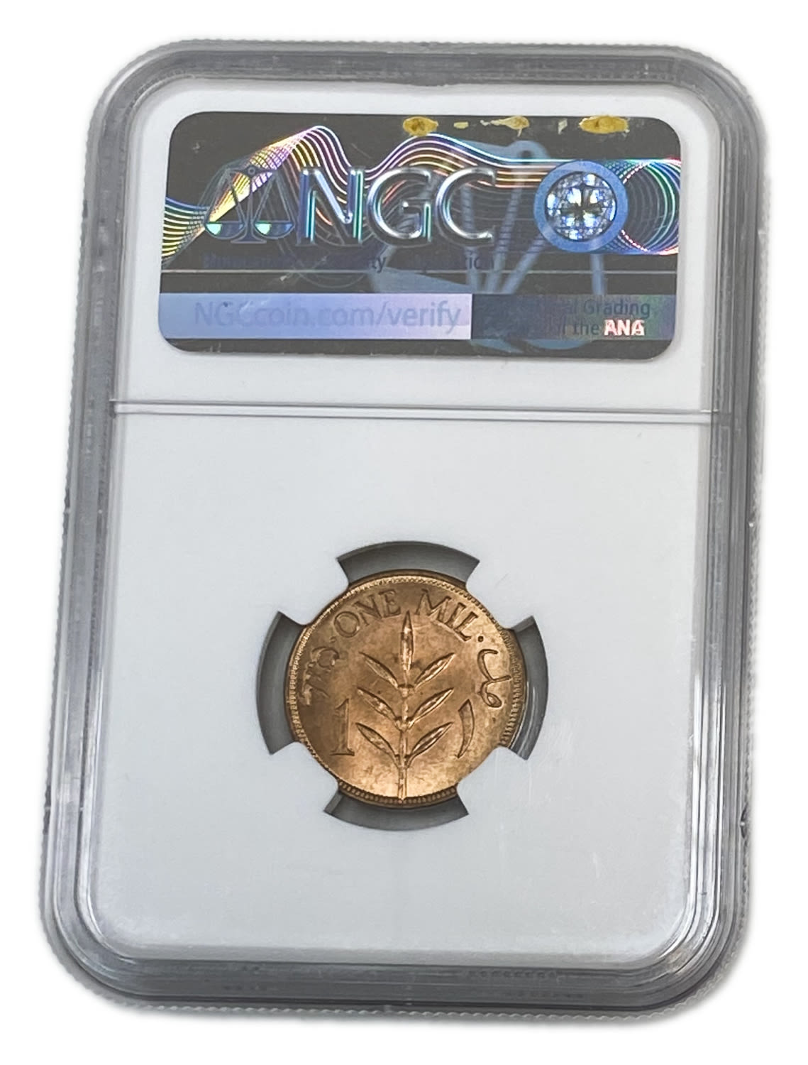 Palestine - 1 Mil 1927 - NGC 65 RD
MIL, was the Hebrew name of the coin that was legal in ... - 1 3