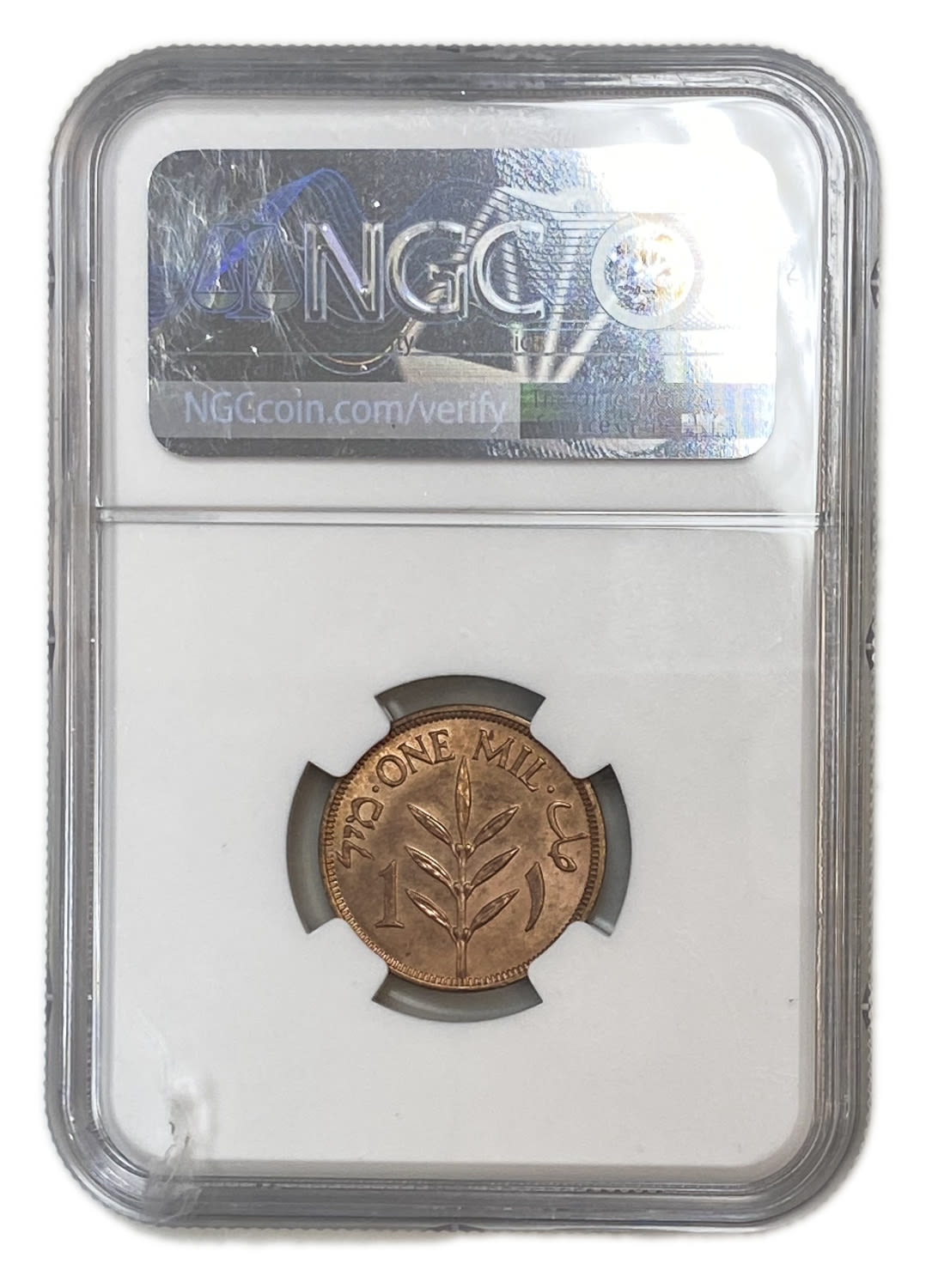 Palestine - 1 Mil 1935 - NGC 64 RB - UNC
MIL, was the Hebrew name of the coin that was legal in ... - 1 3