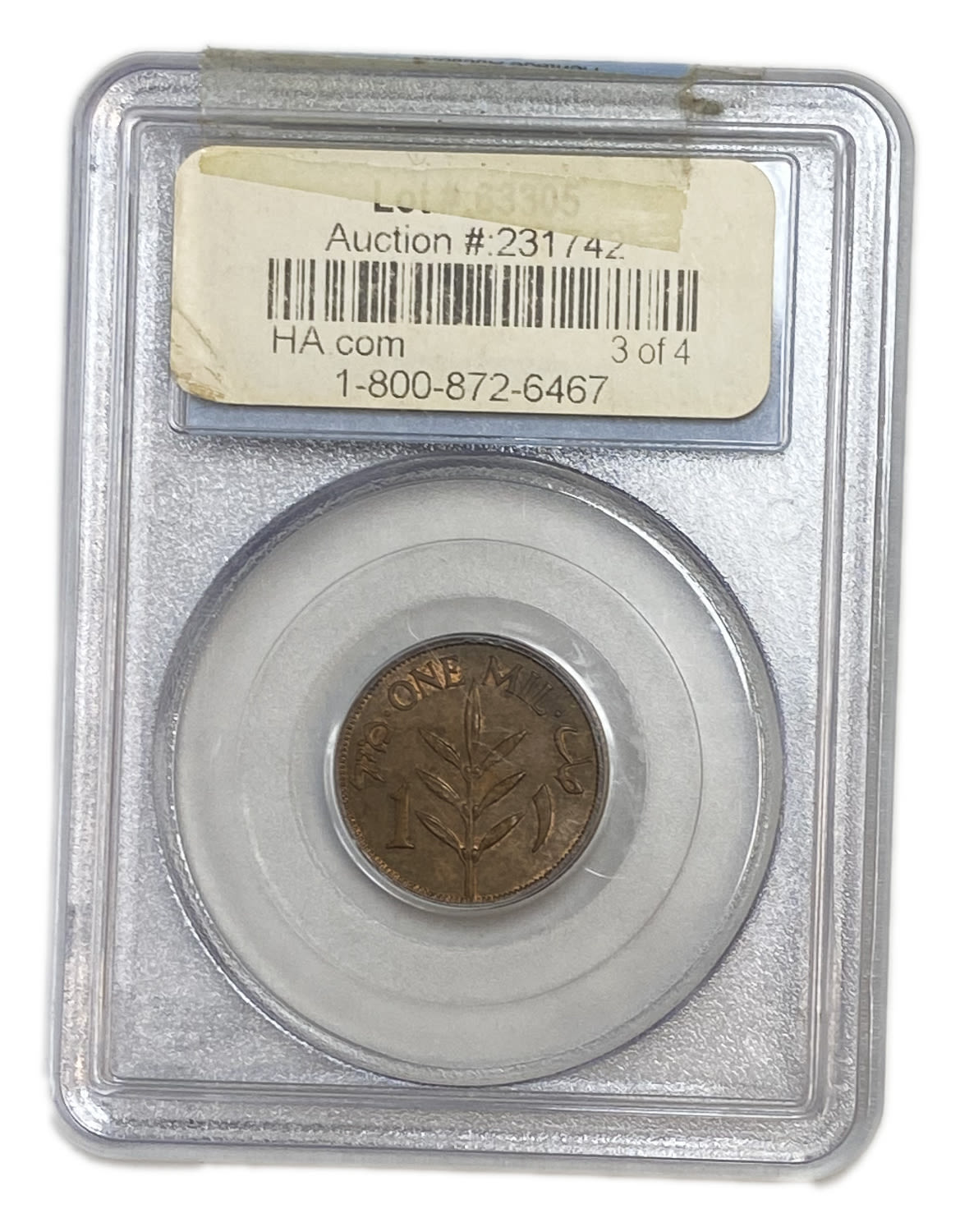 Palestine - 1 Mil 1937 - PCGS 63 BN - UNC
Mil, was the Hebrew name of the coin that was legal in ... - 1 3