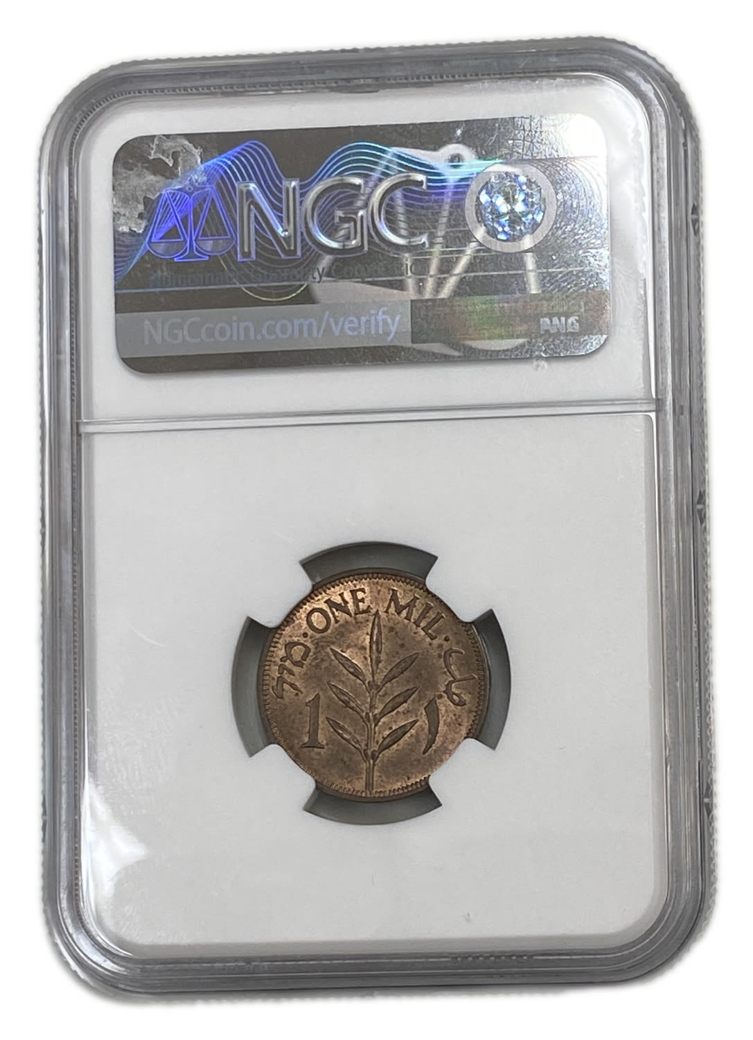 Palestine - 1 Mil 1940 - NGC 62 RB - Key date
MIL, was the Hebrew name of the coin that was legal in ... - 1 3