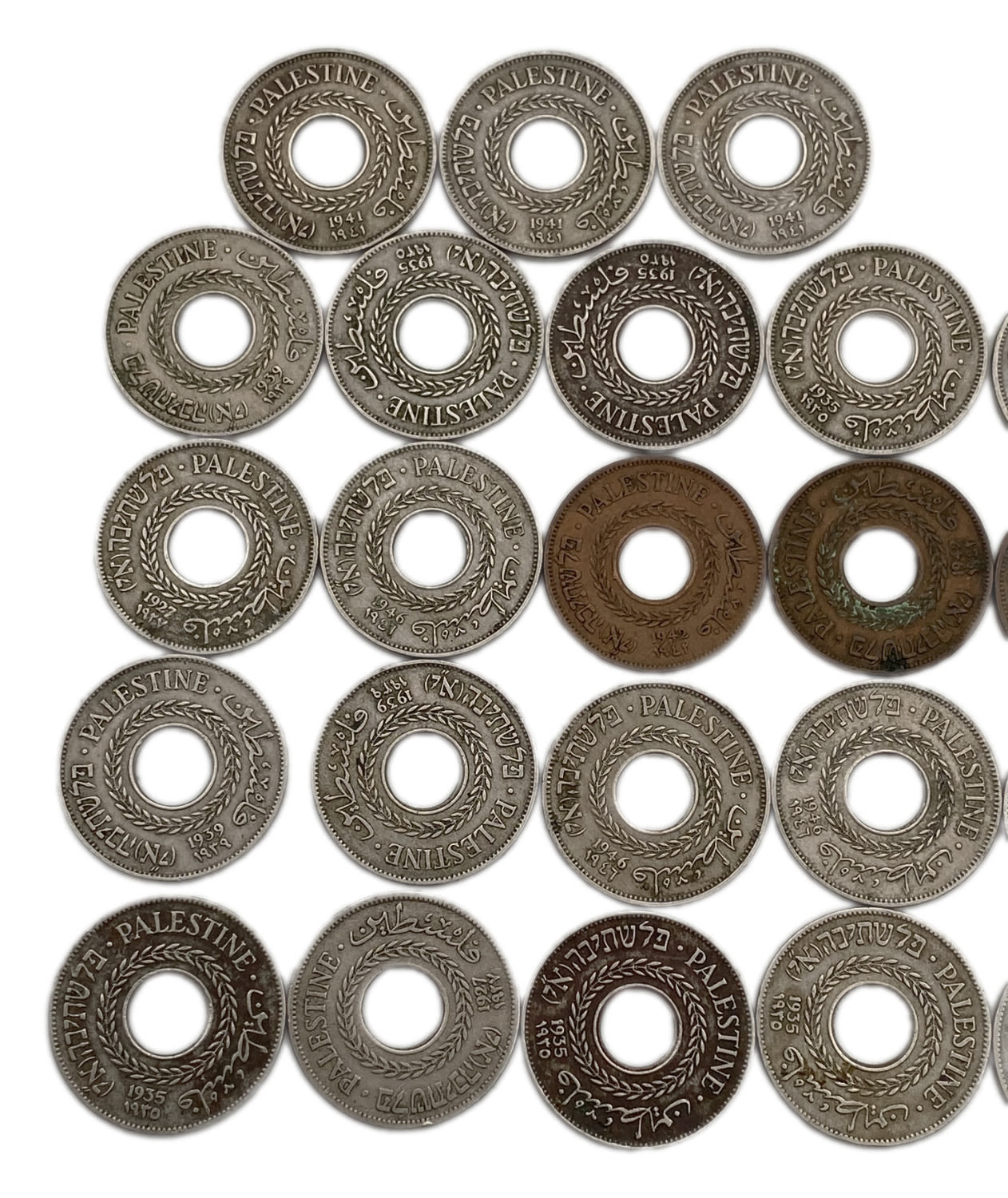 Palestine - Lot of 40 coins 5 mil, different years - F-VF
From them:
3 coins 1934
3 coins ... - 1 4