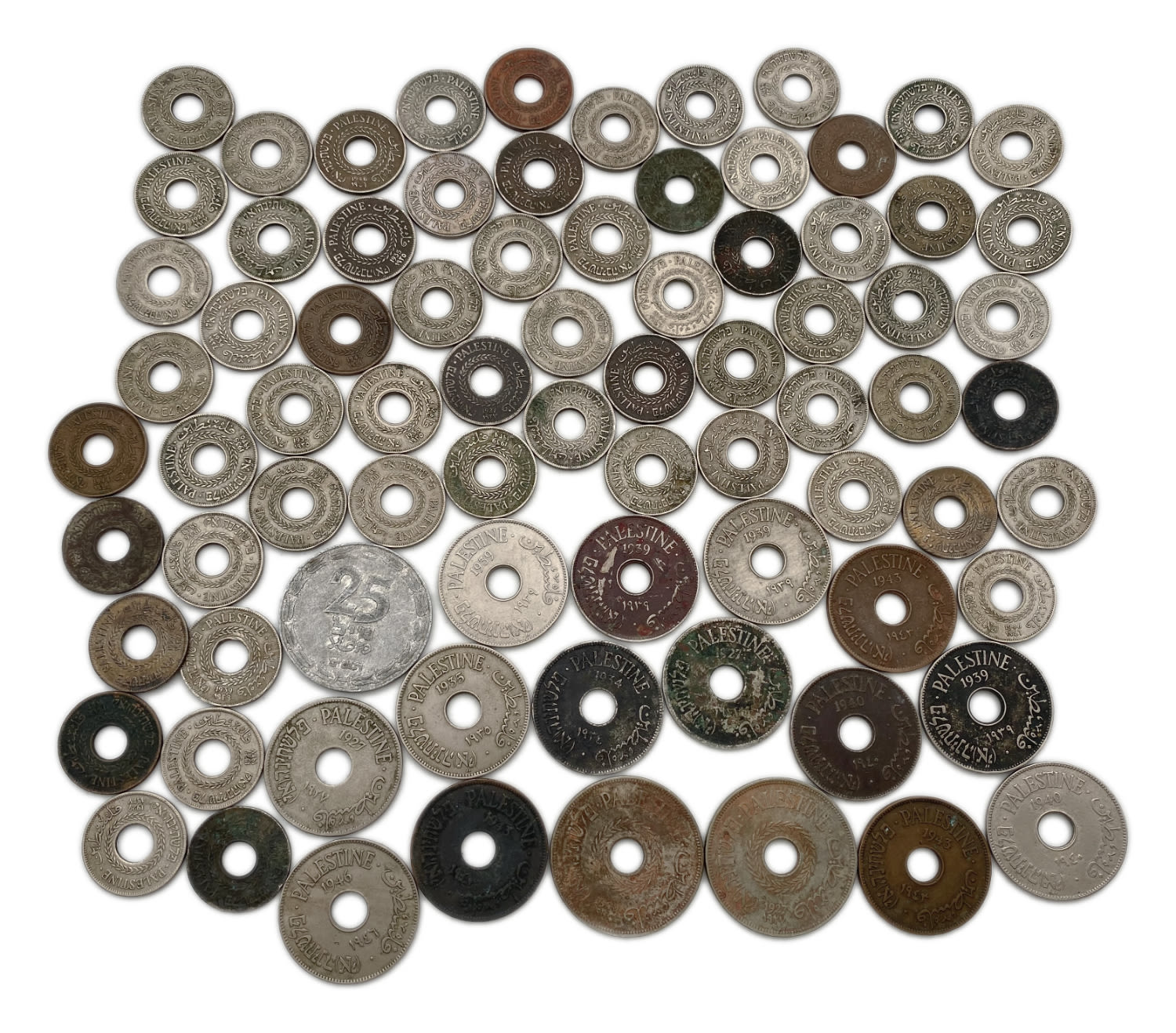 Palestine - a group of 46 coins 5, 10 and 20 mil, different years - F-VF
MIL, was the Hebrew name ... - 1 2