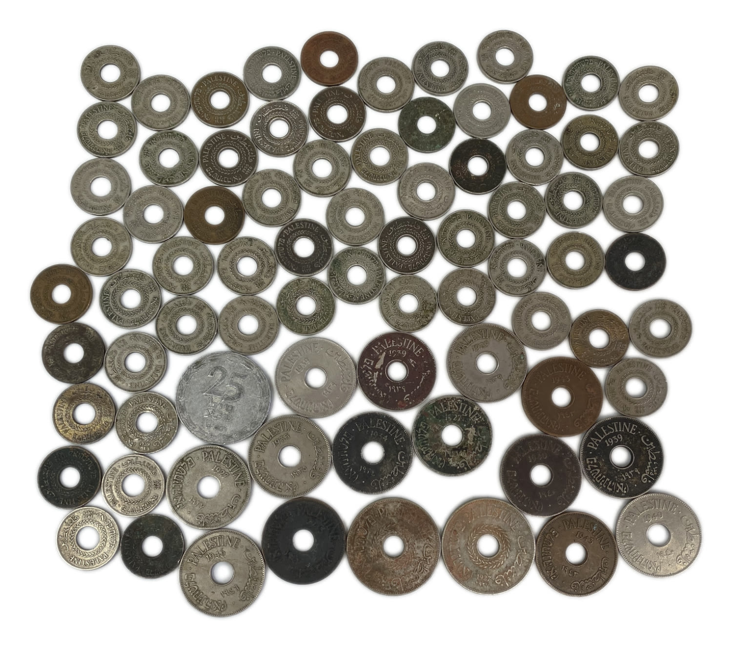 Palestine - a group of 46 coins 5, 10 and 20 mil, different years - F-VF
MIL, was the Hebrew name ... - 1 1