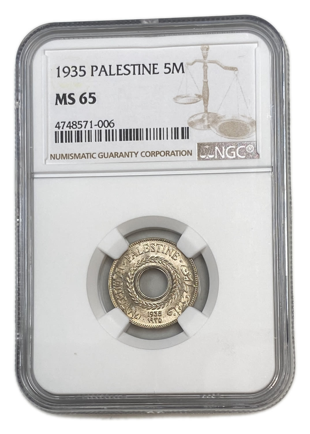 Palestine - 5 Mils 1935 - NGC 65
MIL, was the Hebrew name of the coin that was legal in Israel ... - 1 2