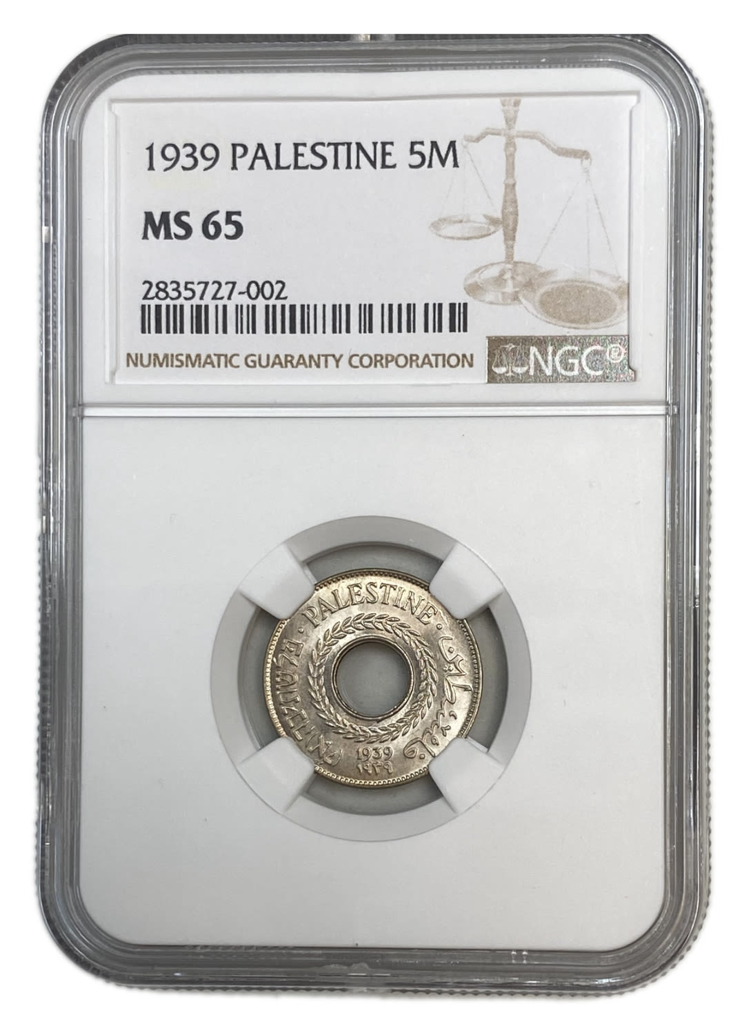 Palestine - 5 Mils 1939 - NGC MS 65
MIL, was the Hebrew name of the coin that was legal in Israel ... - 1 2