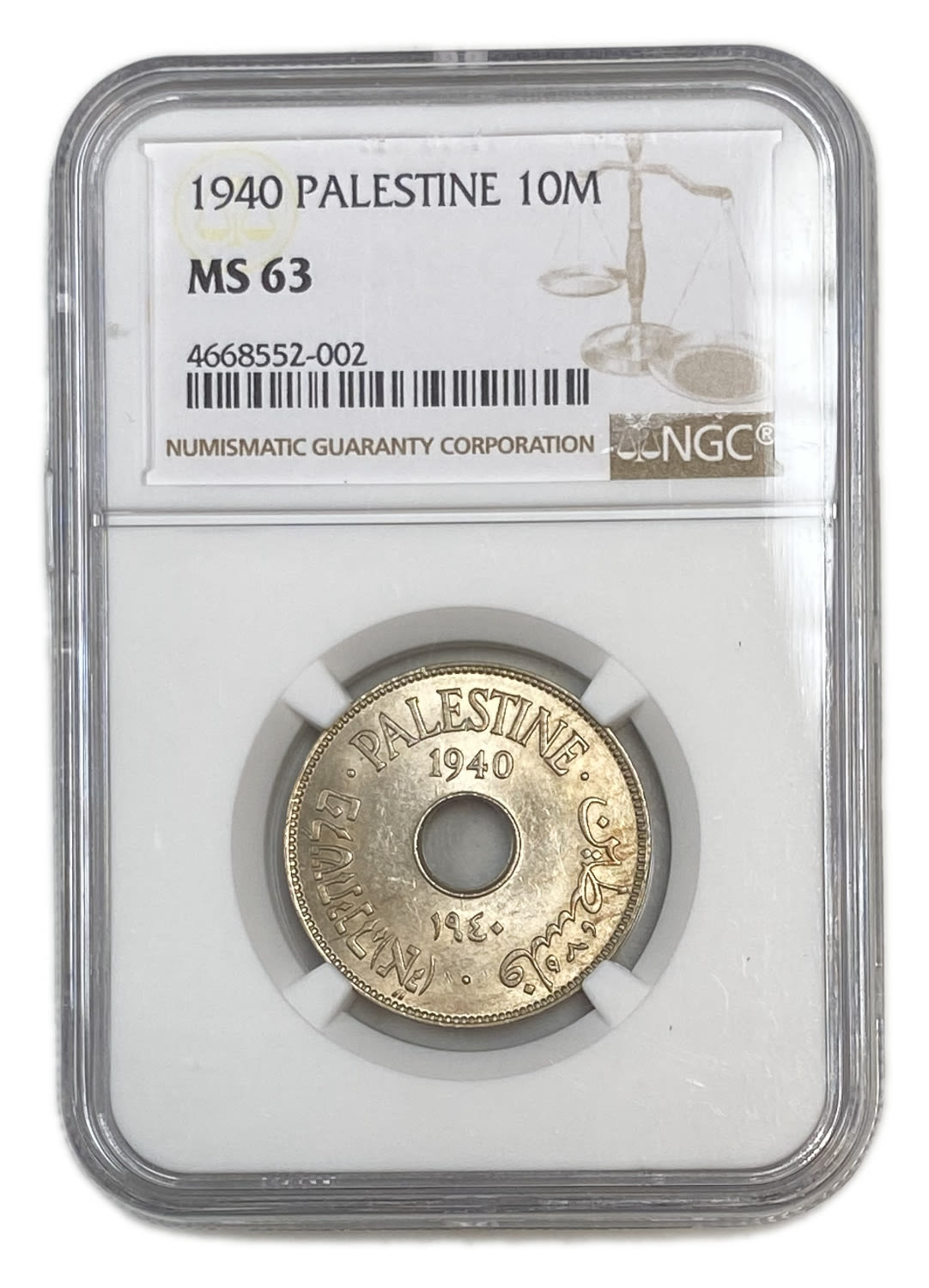 Palestine - 10 Mils 1940 - NGC 63 - UNC
MIL, was the Hebrew name of the coin that was legal in ... - 1 2