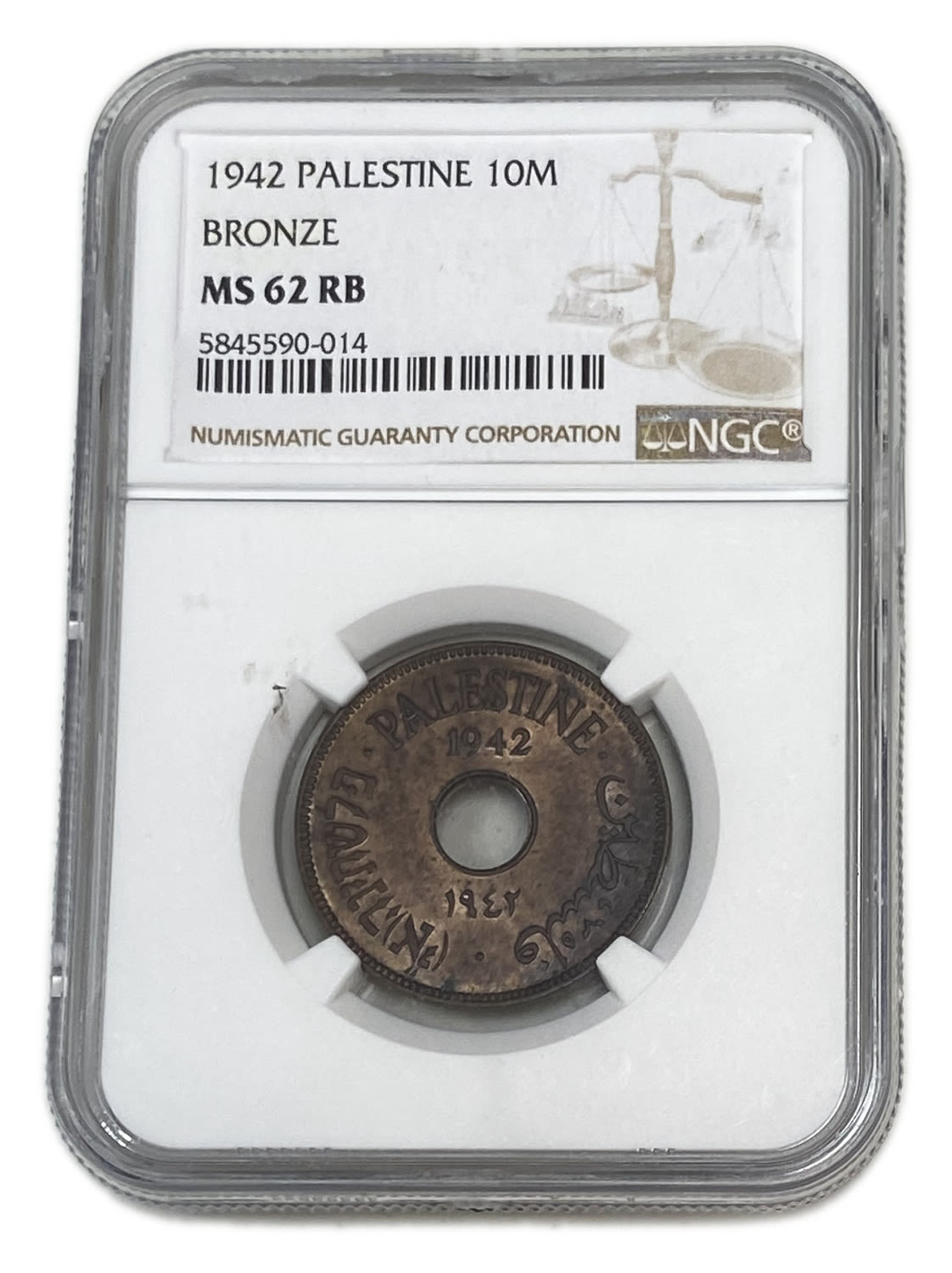 Palestine - 10 Mils 1942 - NGC MS 62 RB
MIL, was the Hebrew name of the coin that was legal in ... - 1 2