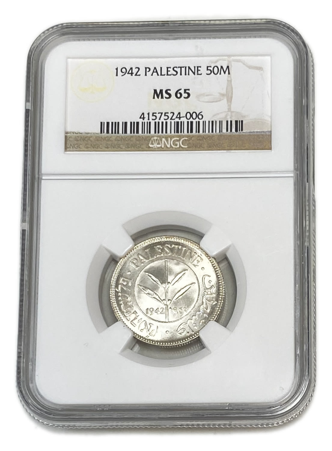 Palestine - 50 Mils 1942 - NGC MS 65
Mil was the Hebrew name of the coin that was legal in Israel ... - 1 2