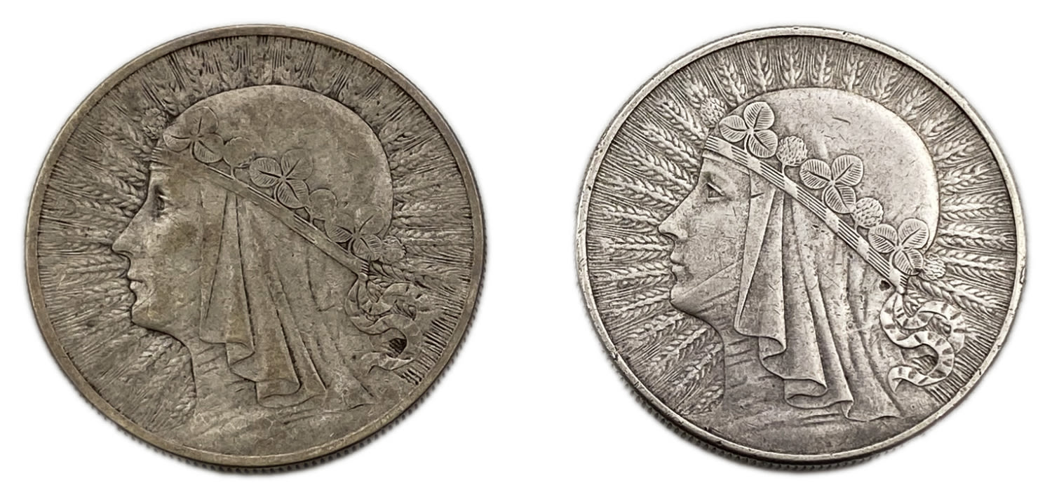 Poland - A pair of 10 zloty coins 1732 - VF-XF - silver, total weight 43.8g - 1 1