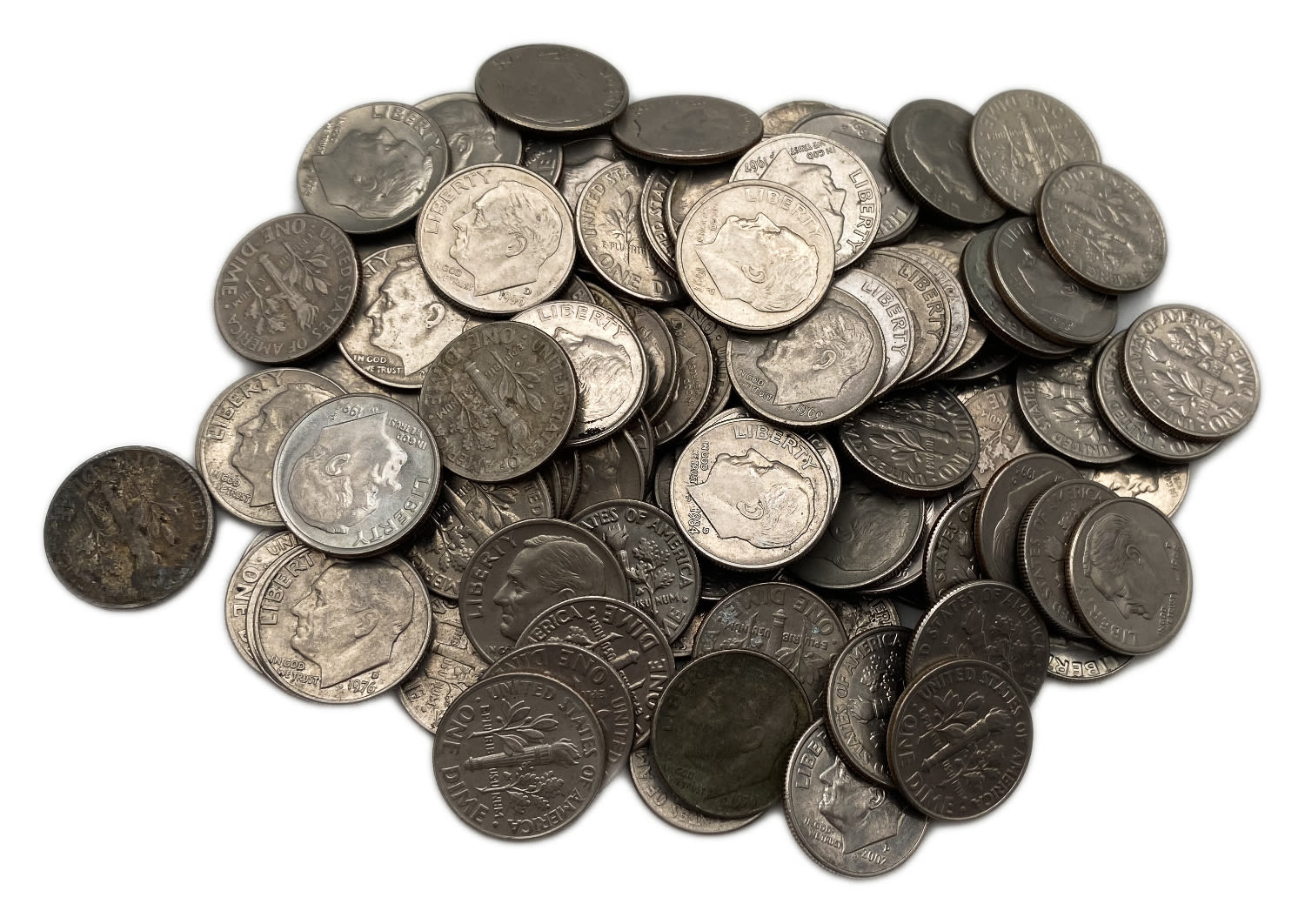 USA - Group of 100 10 cent coins - various years, various conditions - 1 0