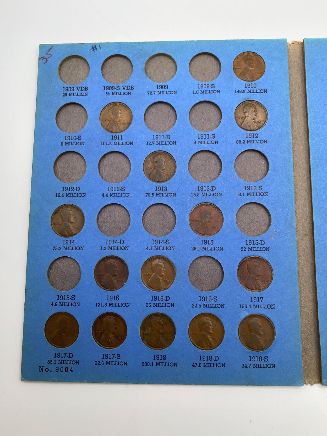 USA - coin album with 54 coins from different years of 1 cent - various conditions - 1 1