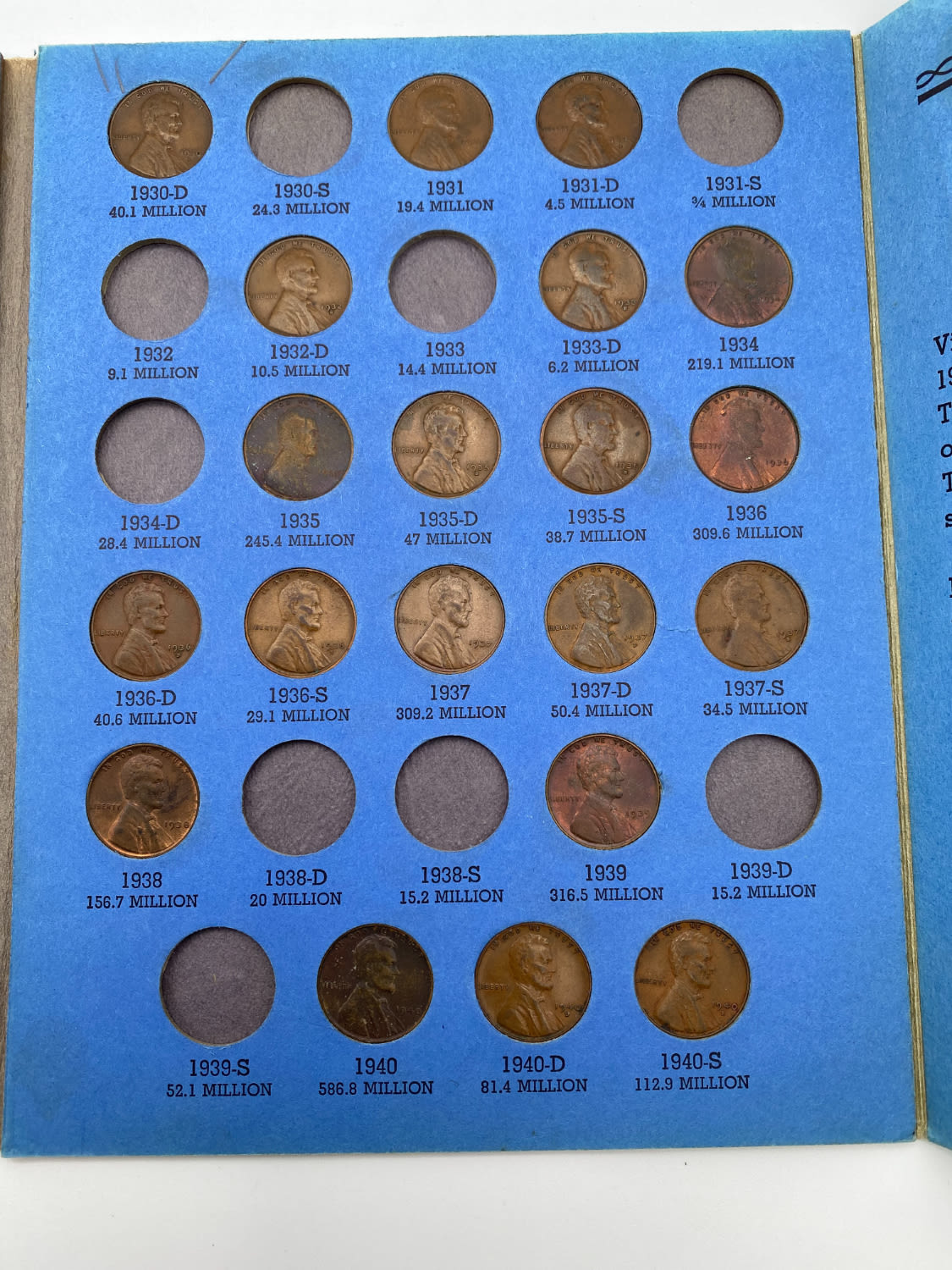 USA - coin album with 54 coins from different years of 1 cent - various conditions - 1 3