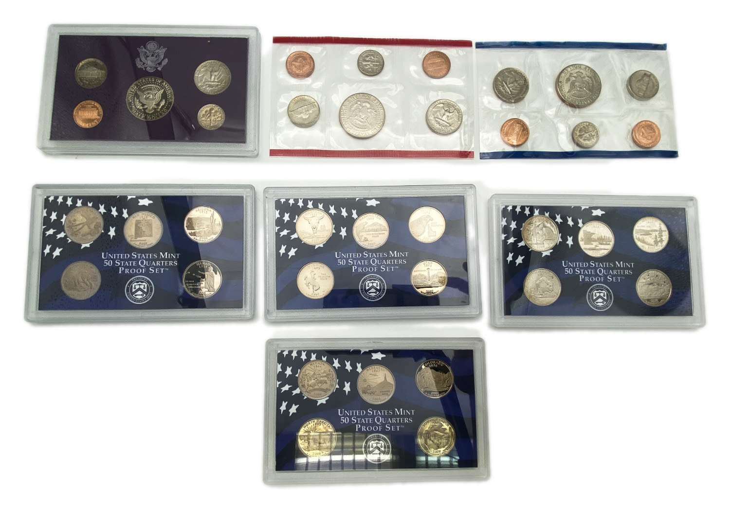 USA - 6 coin sets from the years 1989, 1990, 2005, 2006, 2007, 2008 - UNC - 1 1