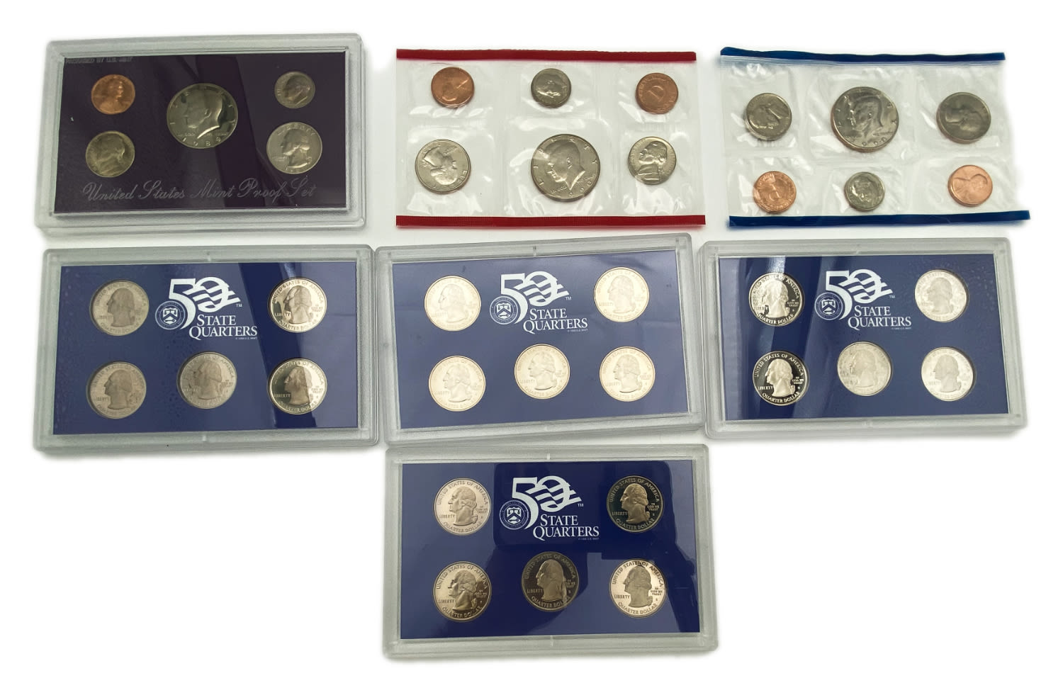 USA - 6 coin sets from the years 1989, 1990, 2005, 2006, 2007, 2008 - UNC - 1 0