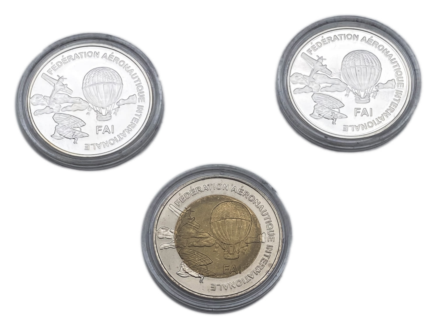 Turkey - Israel government company set of 3 coins 5, 10 euros 1997 - on the occasion of the World Aviation Games ... - 1 1
