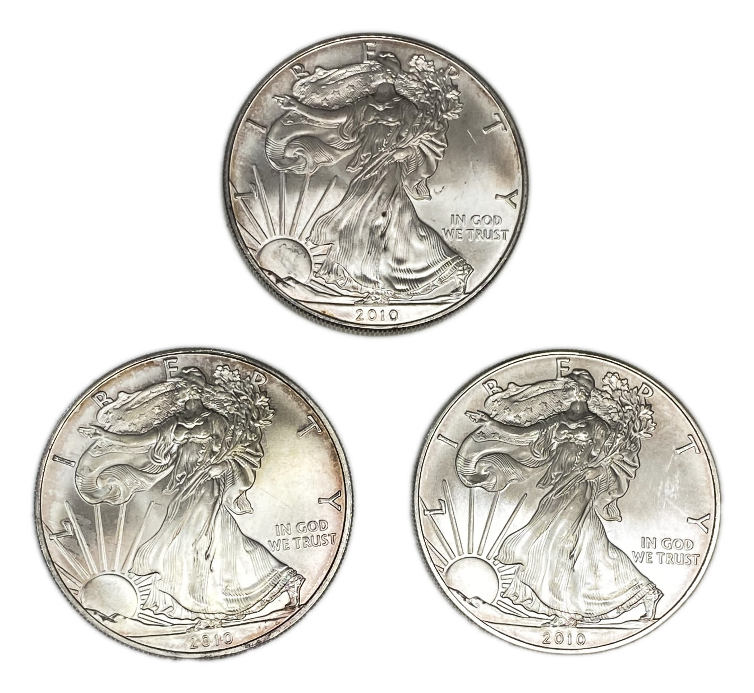 USA - Lot of 3 coins 1 Dollar 2010 - "Walking Librety - Silver Eagle" - UNC
American Eagle Silver ... - 1 0