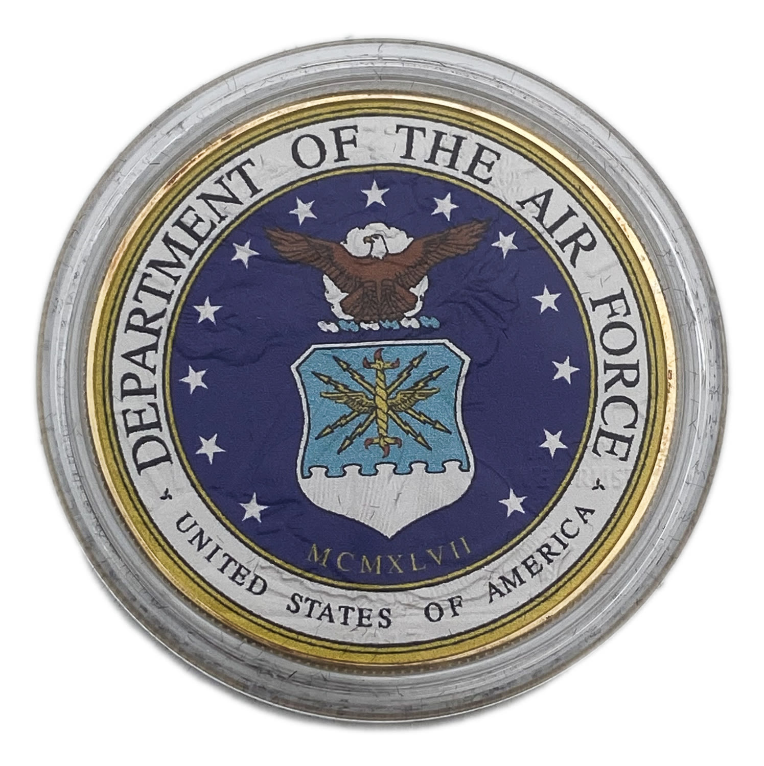 USA - 1 Dollar 2017 - Department of the air force - Silver 999, 31.1g, gold plated, Mintage 500 unites - 1 0