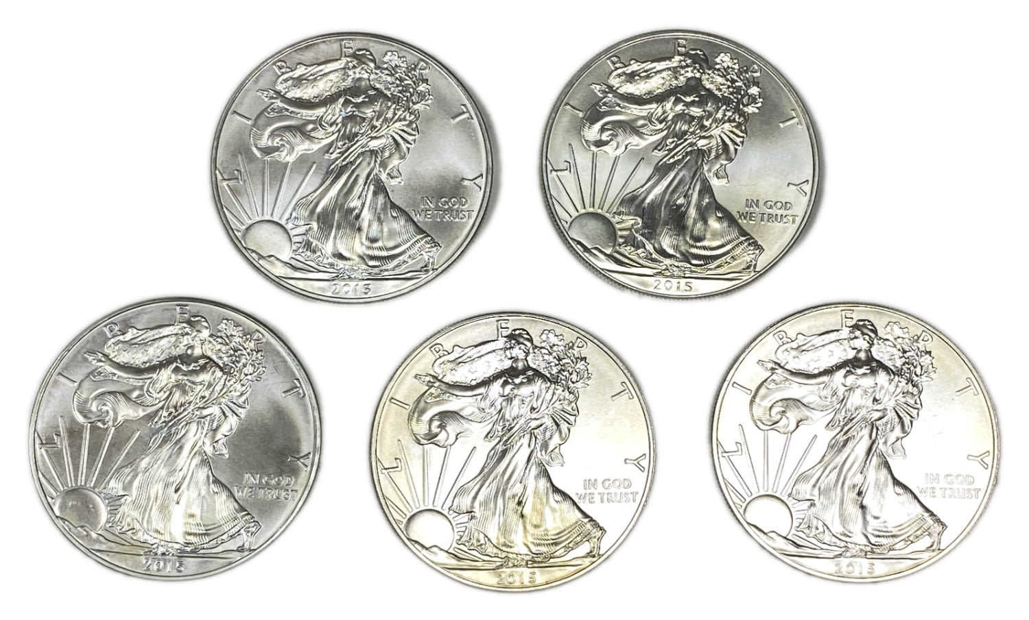 USA - Lot of 5 coins 1 Dollar 2015 - "Walking Librety - Silver Eagle" - UNC
American Eagle Silver ... - 1 0
