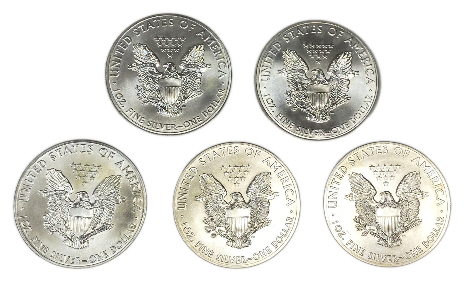 USA - Lot of 5 coins 1 Dollar 2015 - "Walking Librety - Silver Eagle" - UNC
American Eagle Silver ... - 1 1