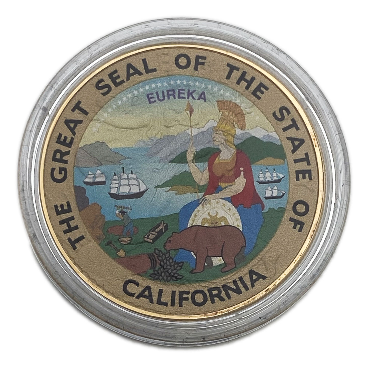 USA - 1 Dollar 2017 - The great seal of the state of California - Silver 999, 31.1g, gold plated, Mintage 250 unites - 1 0
