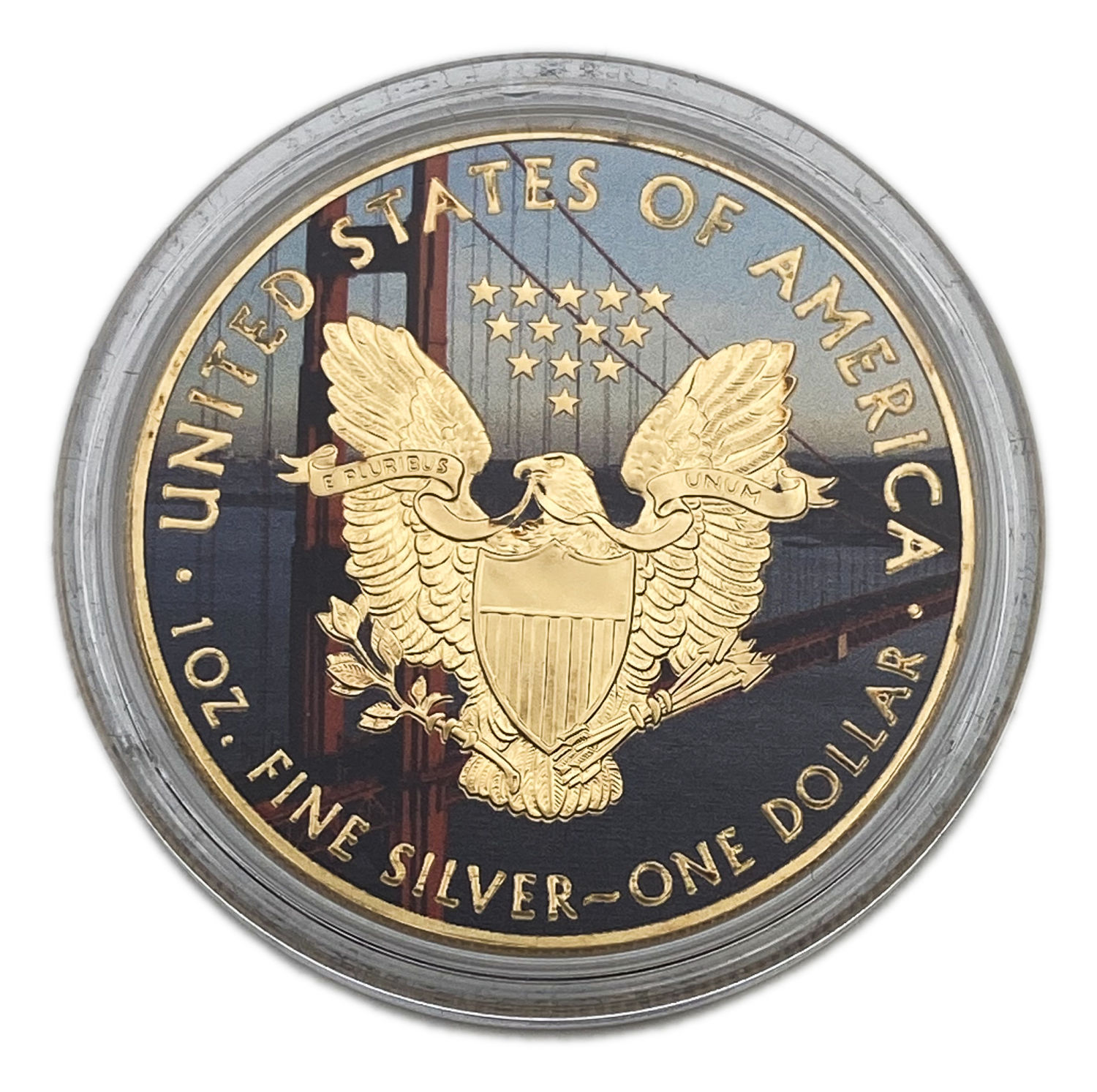 USA - 1 Dollar 2017 - The great seal of the state of California - Silver 999, 31.1g, gold plated, Mintage 250 unites - 1 1