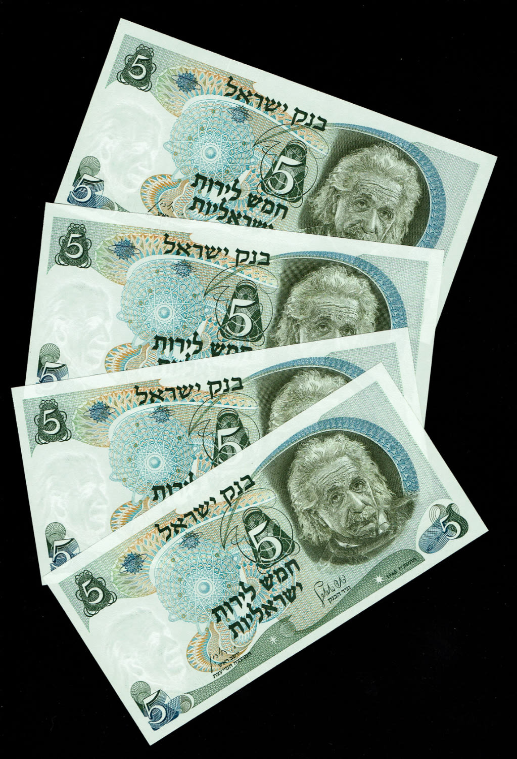 Israel - 4 Banknotes of 5 Pounds 1968 - UNC - Consecutive Red Serial Number
The personal series ... - 1 0