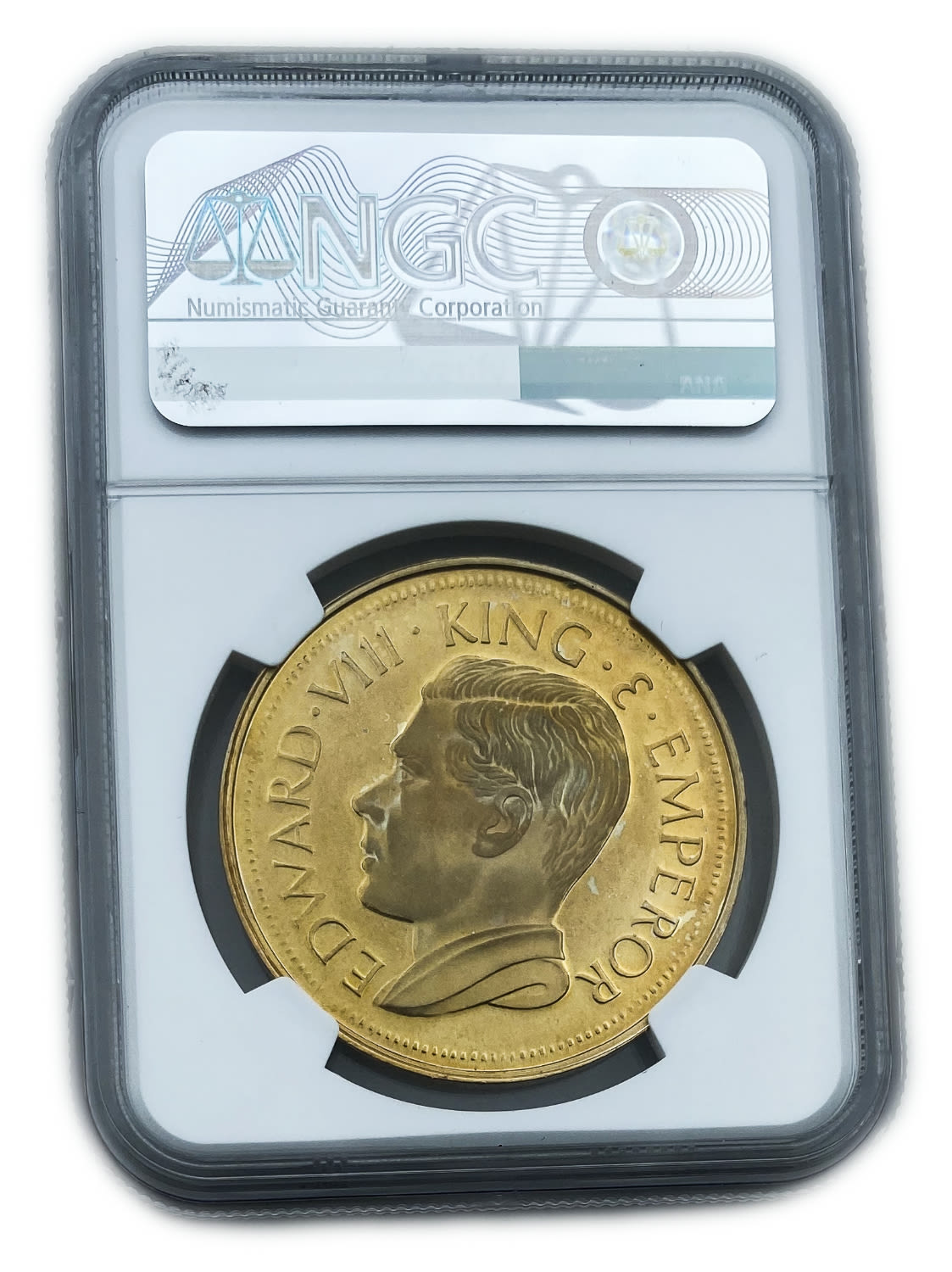 England (South Africa) - Edward VIII Brass Fantasy Crown Coin 1984 - PR66 Cameo, KM-XM2a, FM-2B - 1 3