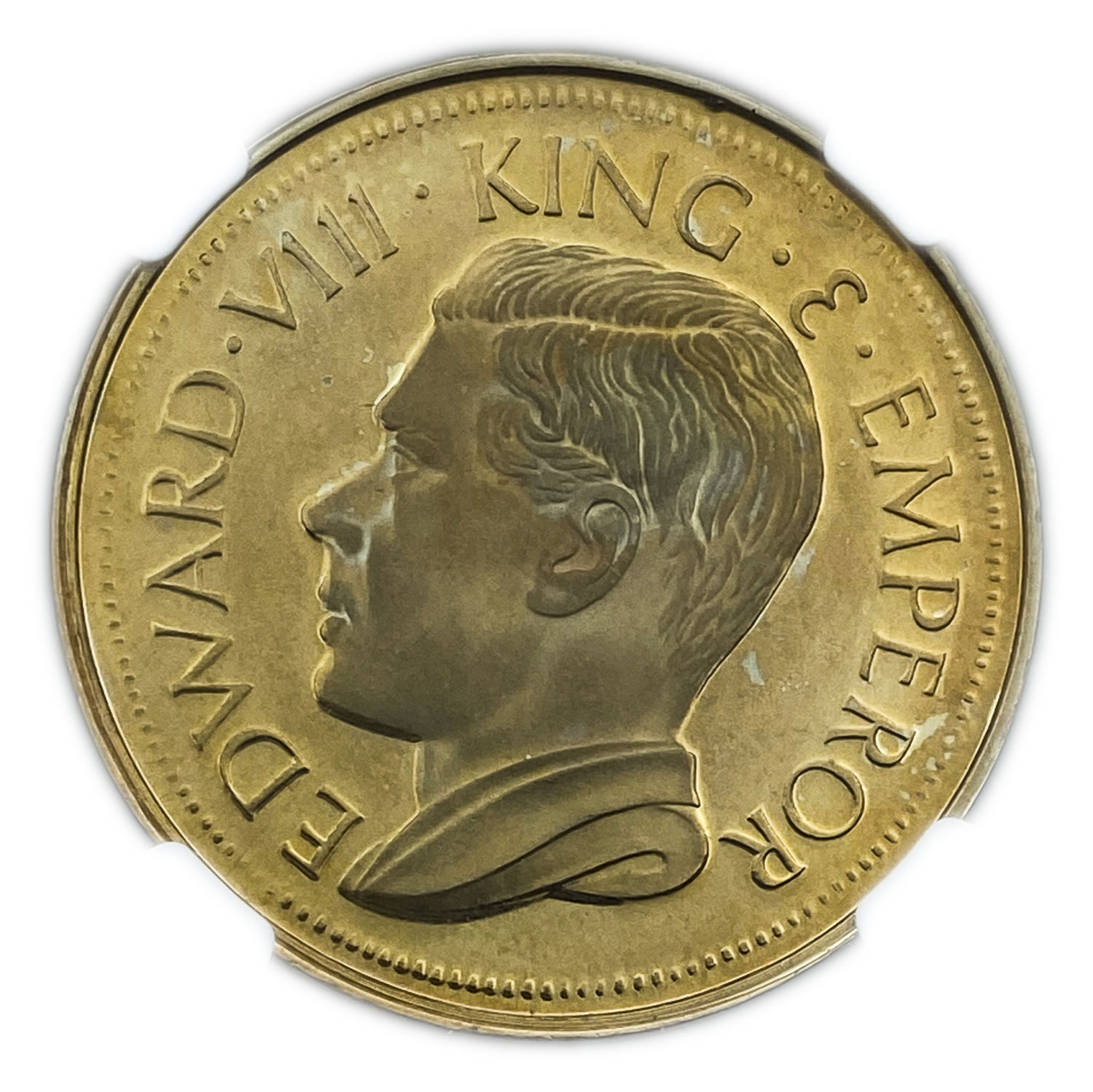 England (South Africa) - Edward VIII Brass Fantasy Crown Coin 1984 - PR66 Cameo, KM-XM2a, FM-2B - 1 1