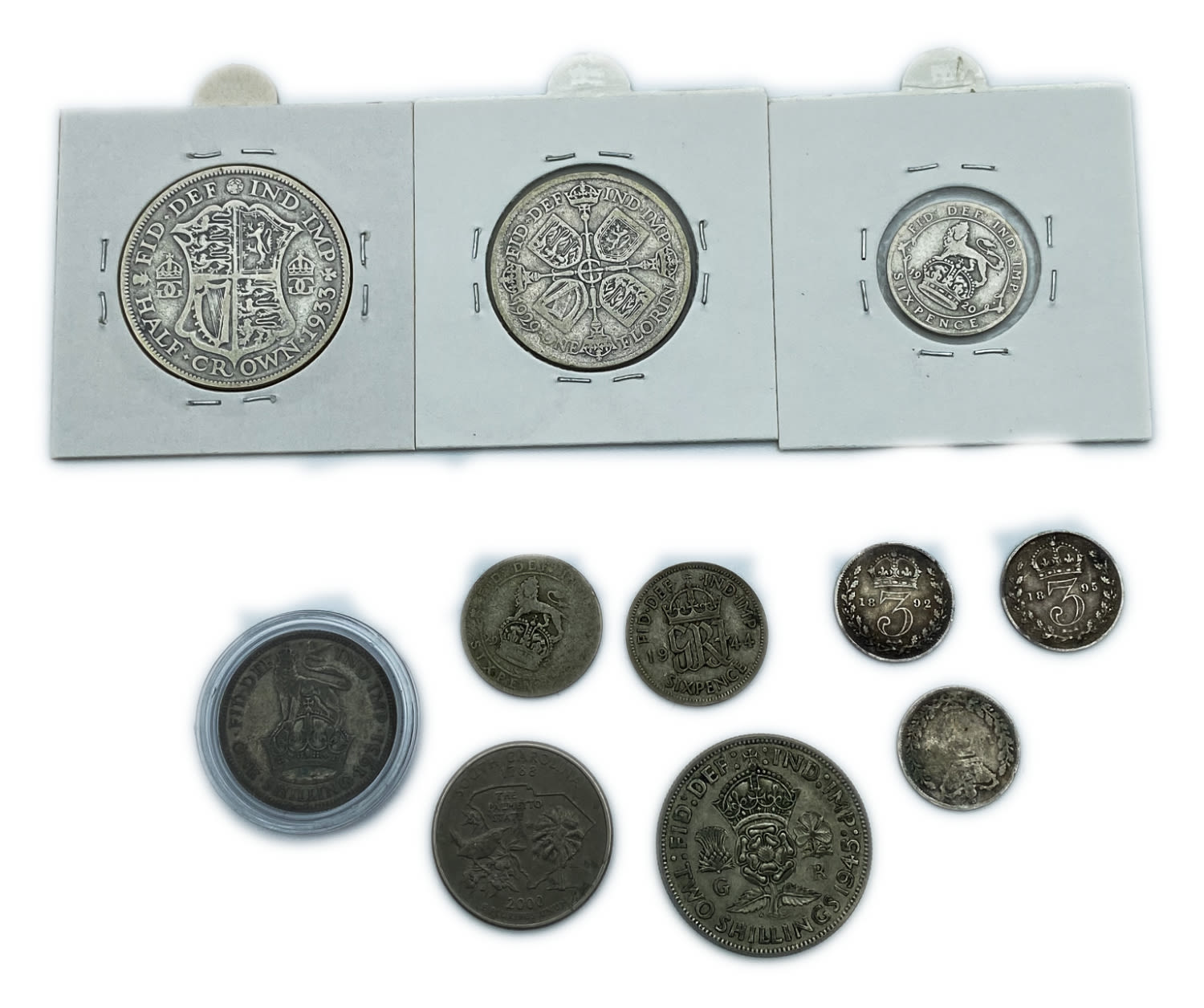 England - 11 silver coins - various years - F-VF - 1 1
