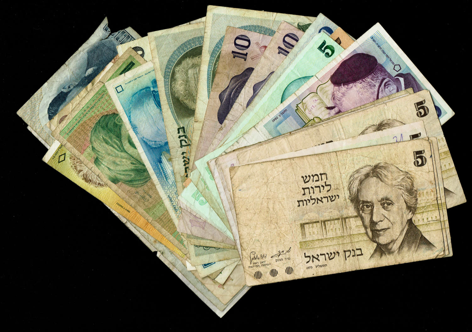 Israel - over 20 banknotes of the State of Israel - Different years, Different conditions - 1 0