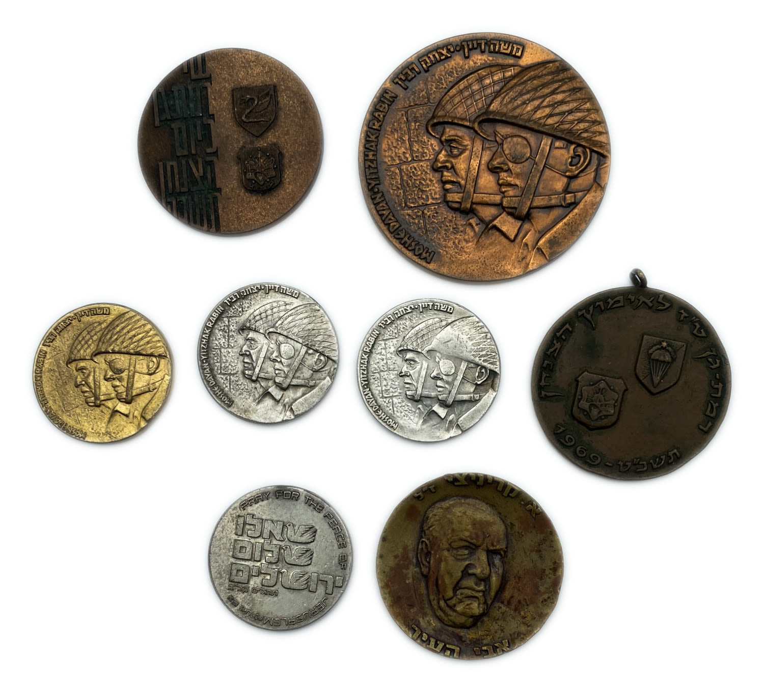 Israel - a collection of 8 private medals on the topic of the Six Day War, Jerusalem and the Paratroopers Brigade - ... - 1 0