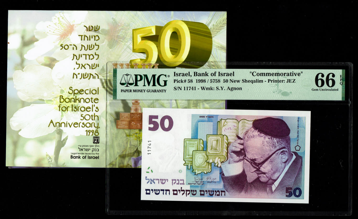 Israel - 50 Shekels 1998 - "50 years" - PMG 66 EPQ
Special Issue in Honor of the 50th Anniversary of ... - 1 2