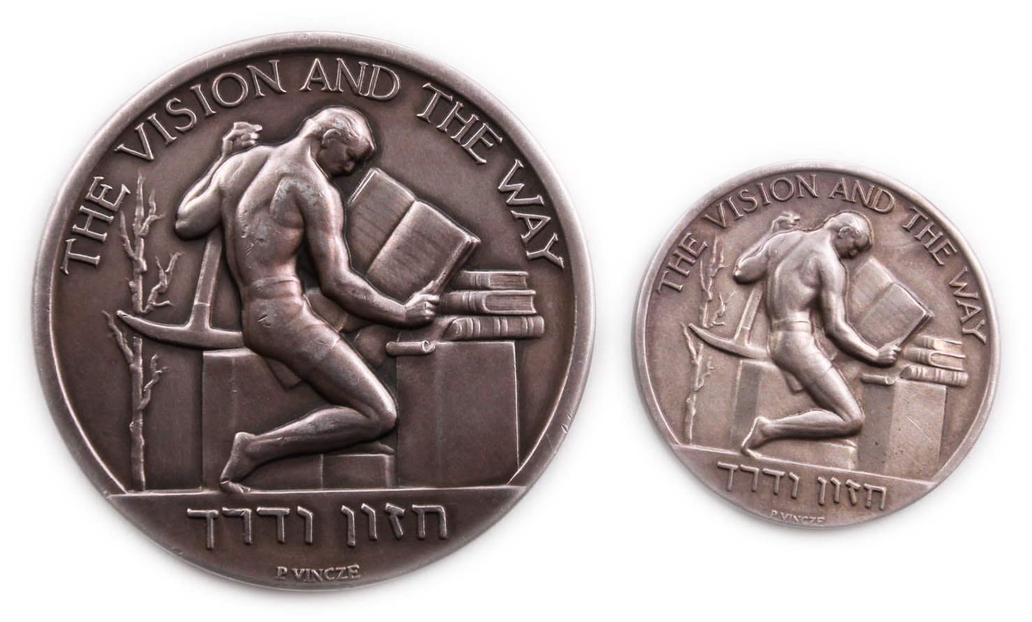 Judaica / Zionism - Israel - a pair of David Ben Gurion medals, vision and way
Signed silver, weight ... - 1 1