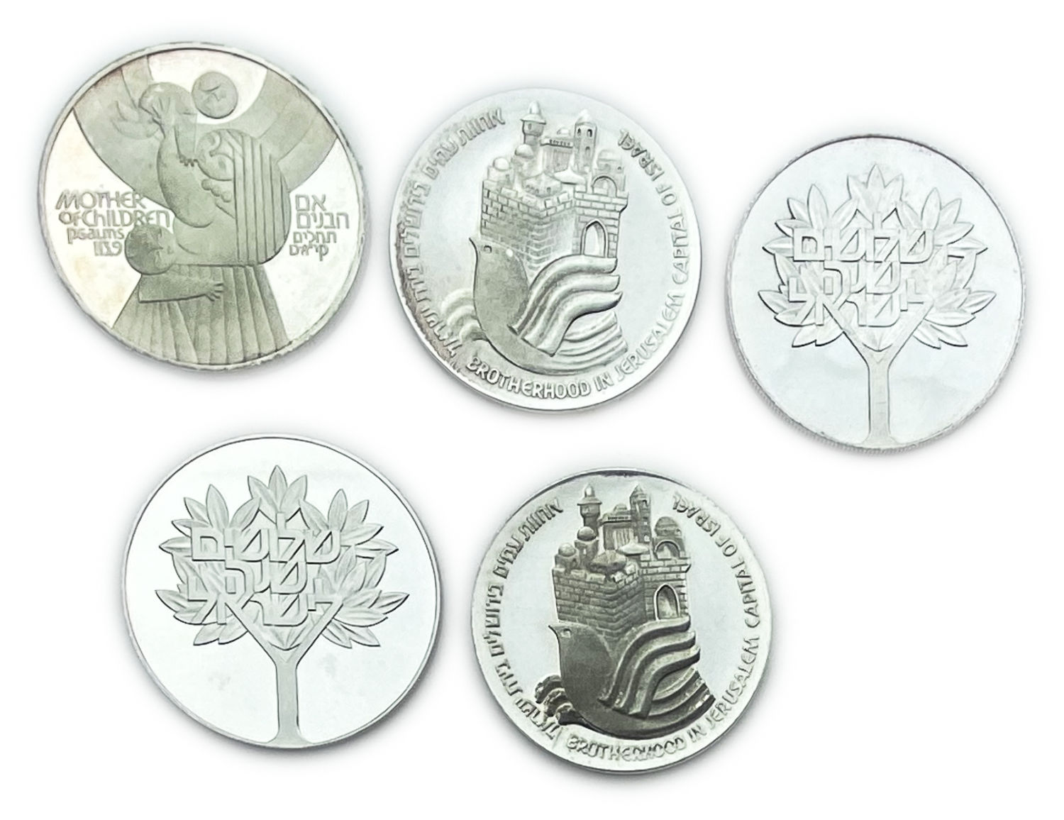 Israel - Set of 5 coins 25, 50 lira 1977, 1978, 1979 made of silver - The Governmental Society for Coins and Medals - 1 1
