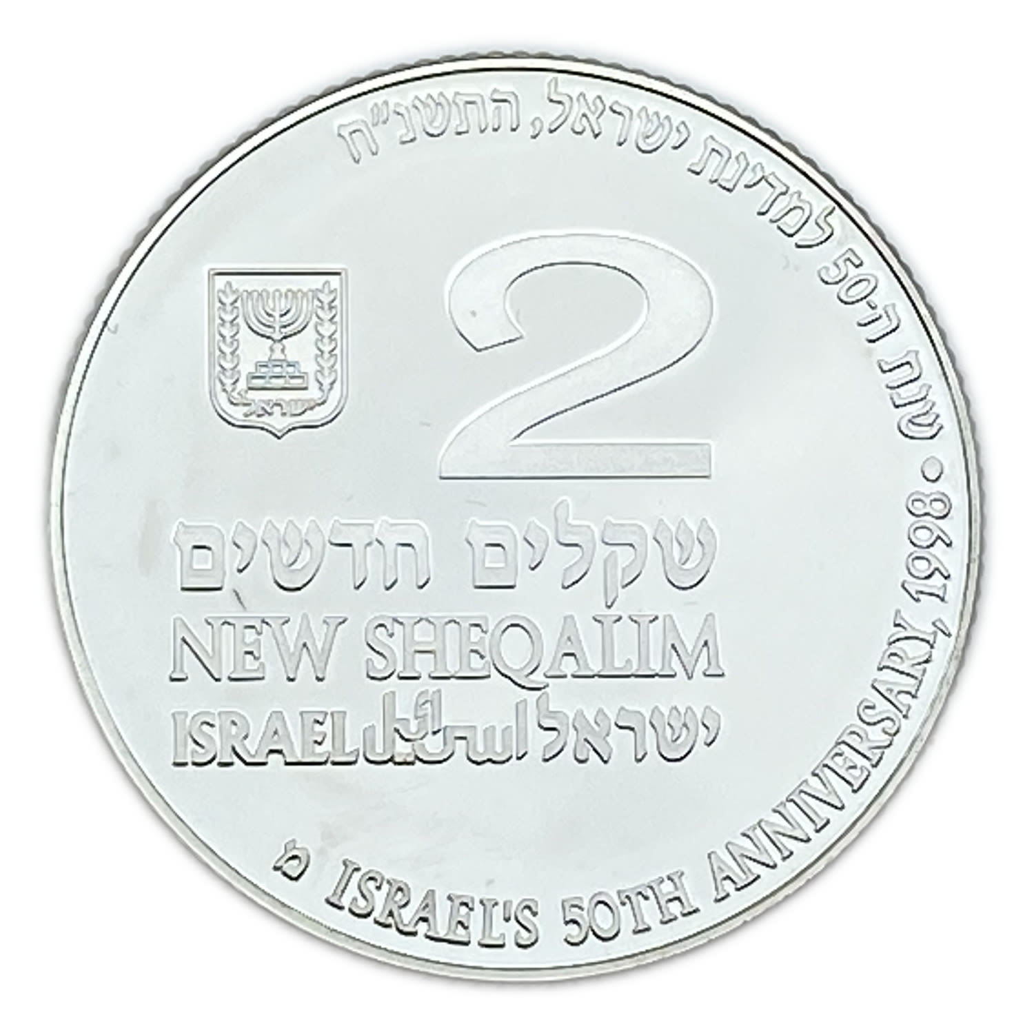 50th Anniversary of The State of Israel, Independence Day Coin 1998 - Silver 925, 28.8g, 38.7mm
"If ... - 1 0
