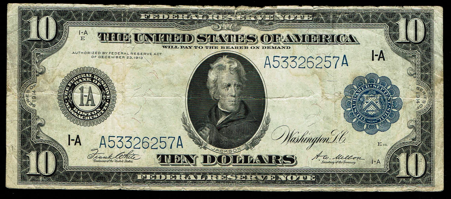 USA - 10 Dollars 1913 - F
The dollar (or US dollar, also known as the US dollar or US dollar) is the ... - 1 0