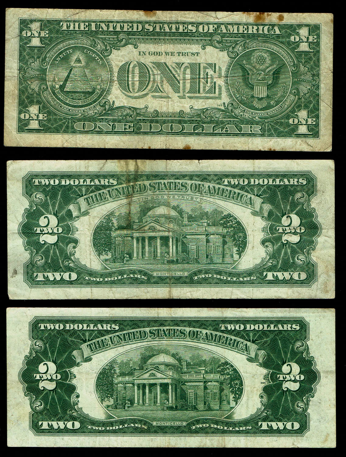 USA - Set of 5 1, 2 and 5 dollar bills 1928, 1953, 1957, 1963 - F-VFThe dollar (or US dollar, also known as ... - 1 2
