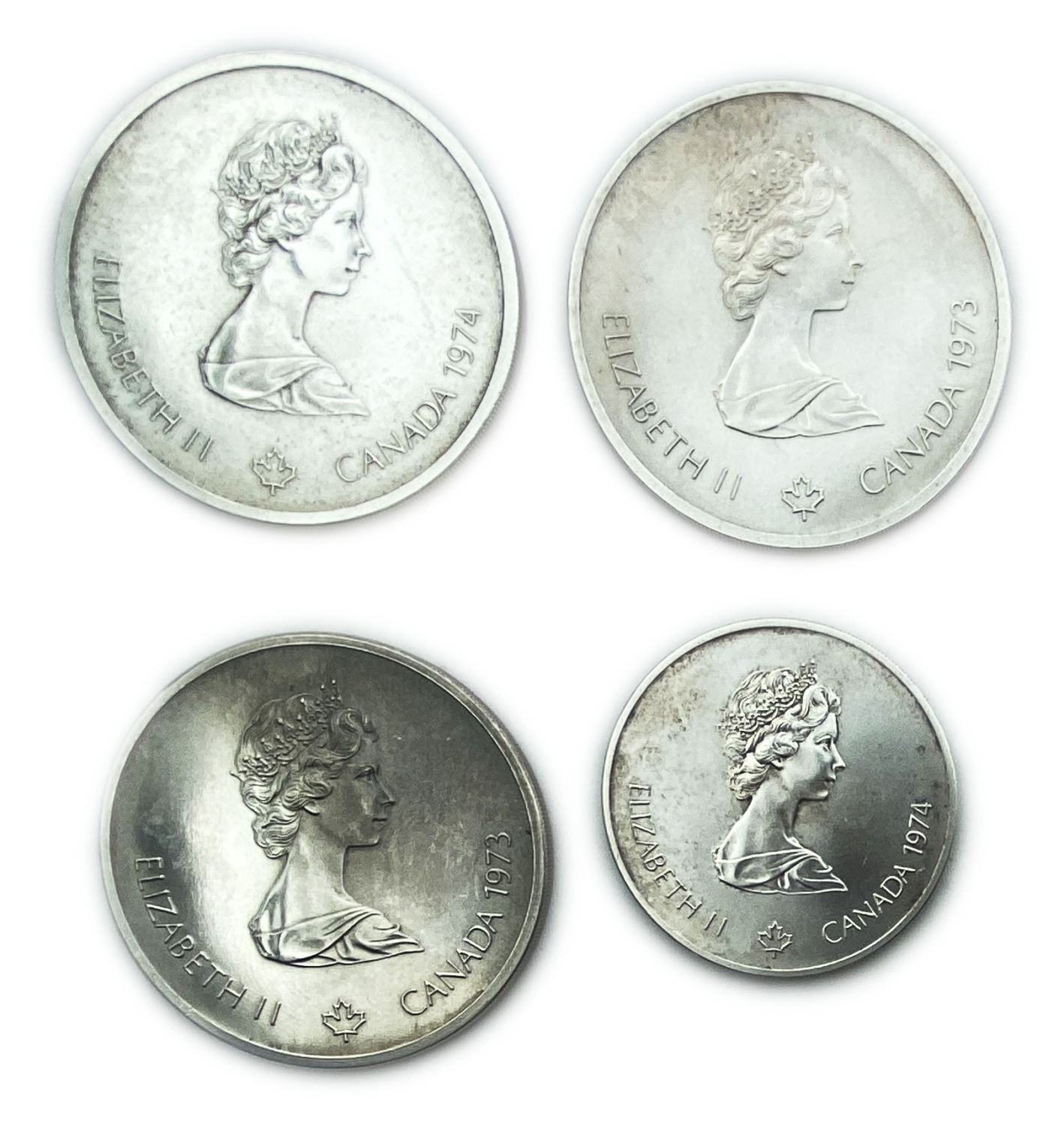 Canada - a set of 4 coins 5, 10 dollars 1976 which were issued in silver in honor of the Olympics - silver 925 ... - 1 1