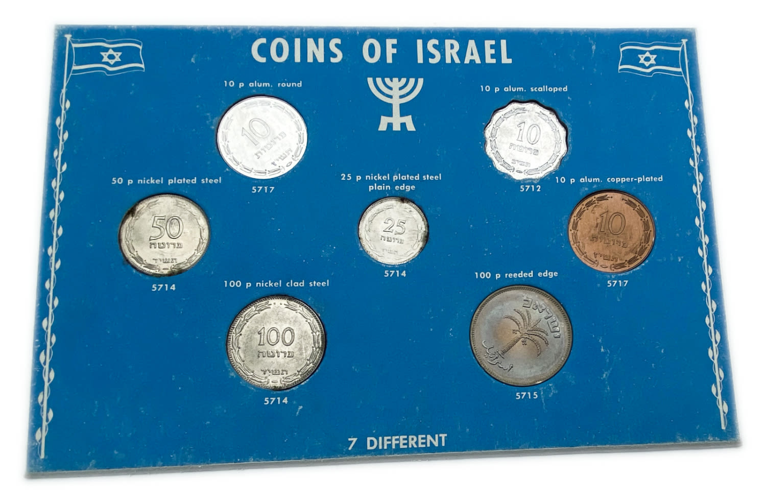 Israel - Pair of Pruta series coin sets - 1949-1957 14 and 7 coins from the Pruta series that were collected from ... - 1 3