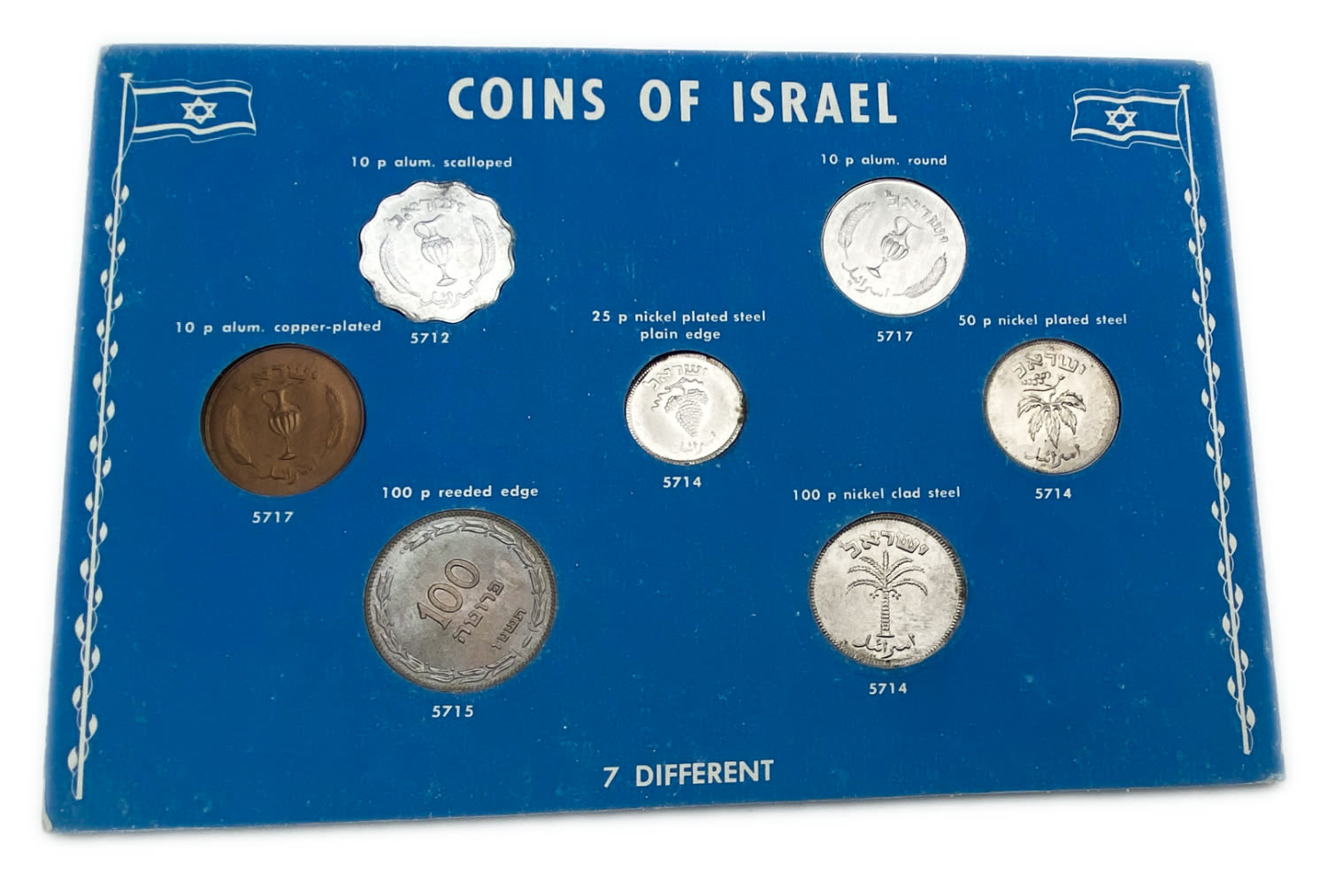 Israel - Pair of Pruta series coin sets - 1949-1957 14 and 7 coins from the Pruta series that were collected from ... - 1 4